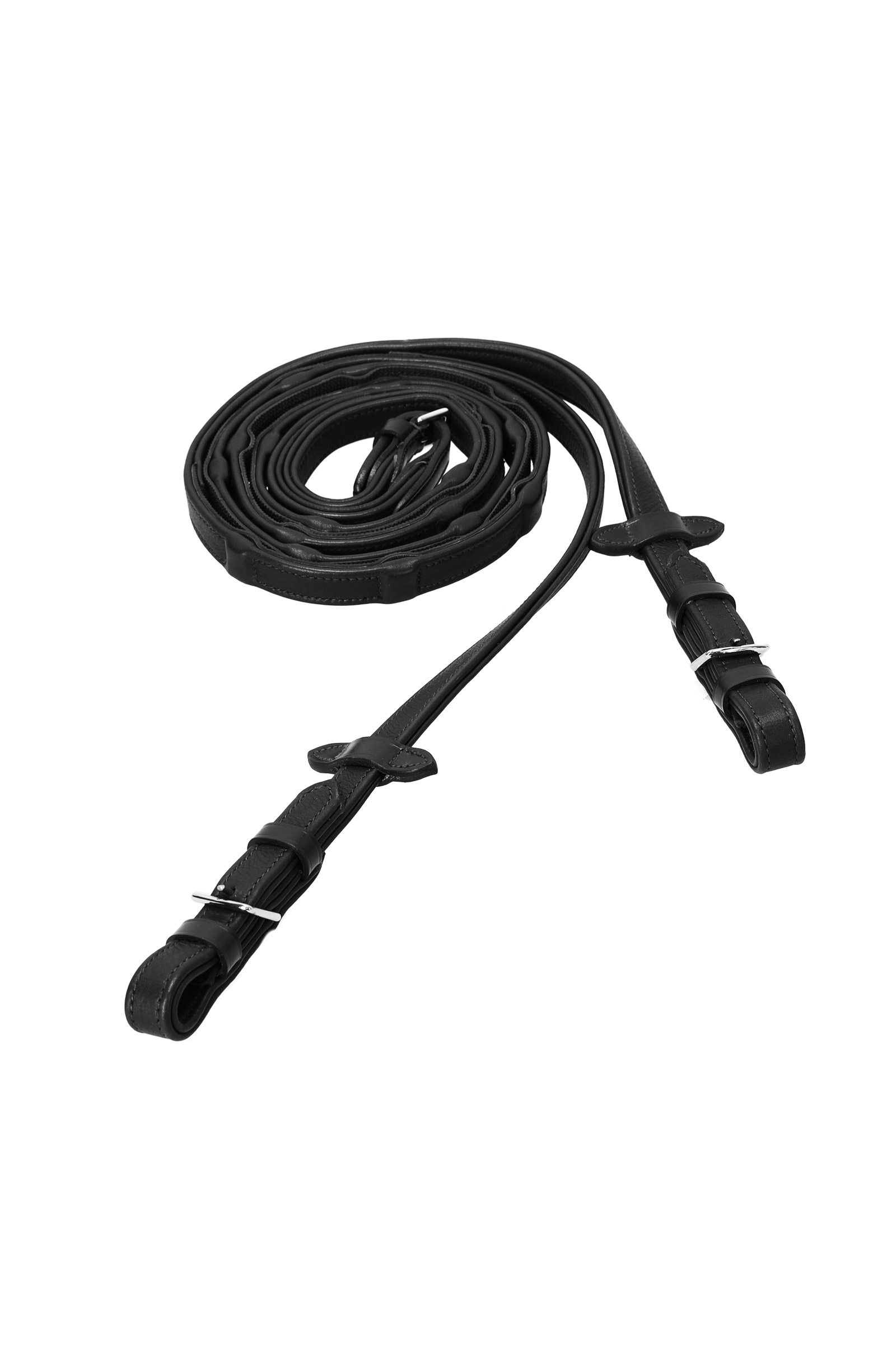 black/silver Schockemöhle Sports Durasoft Riendas con grip anchas (18 mm)