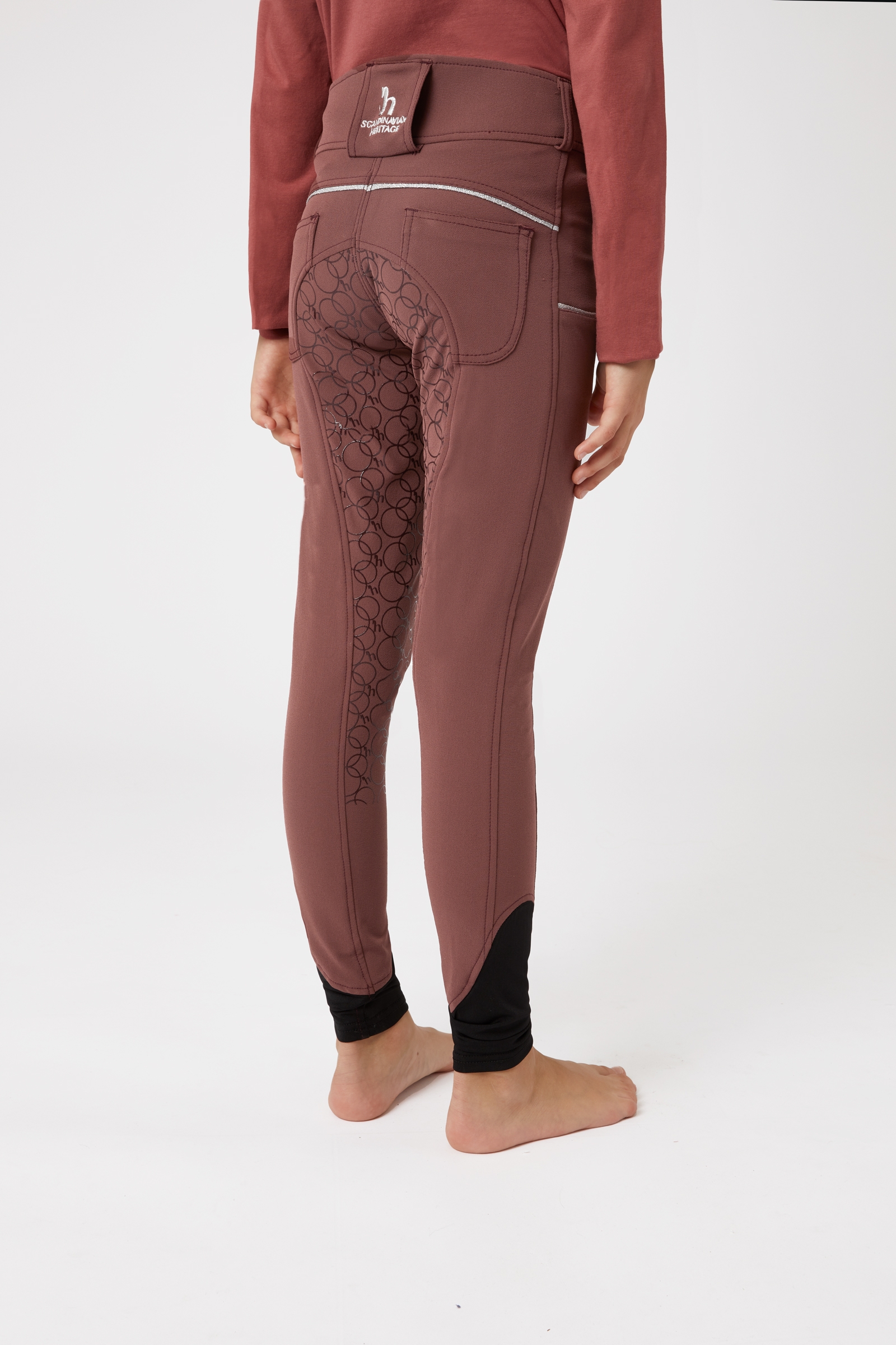 Pantalones de Montar con Agarre Completo de Silicona con Bolsillo para Teléfono para Adolescentes Horze Leighton