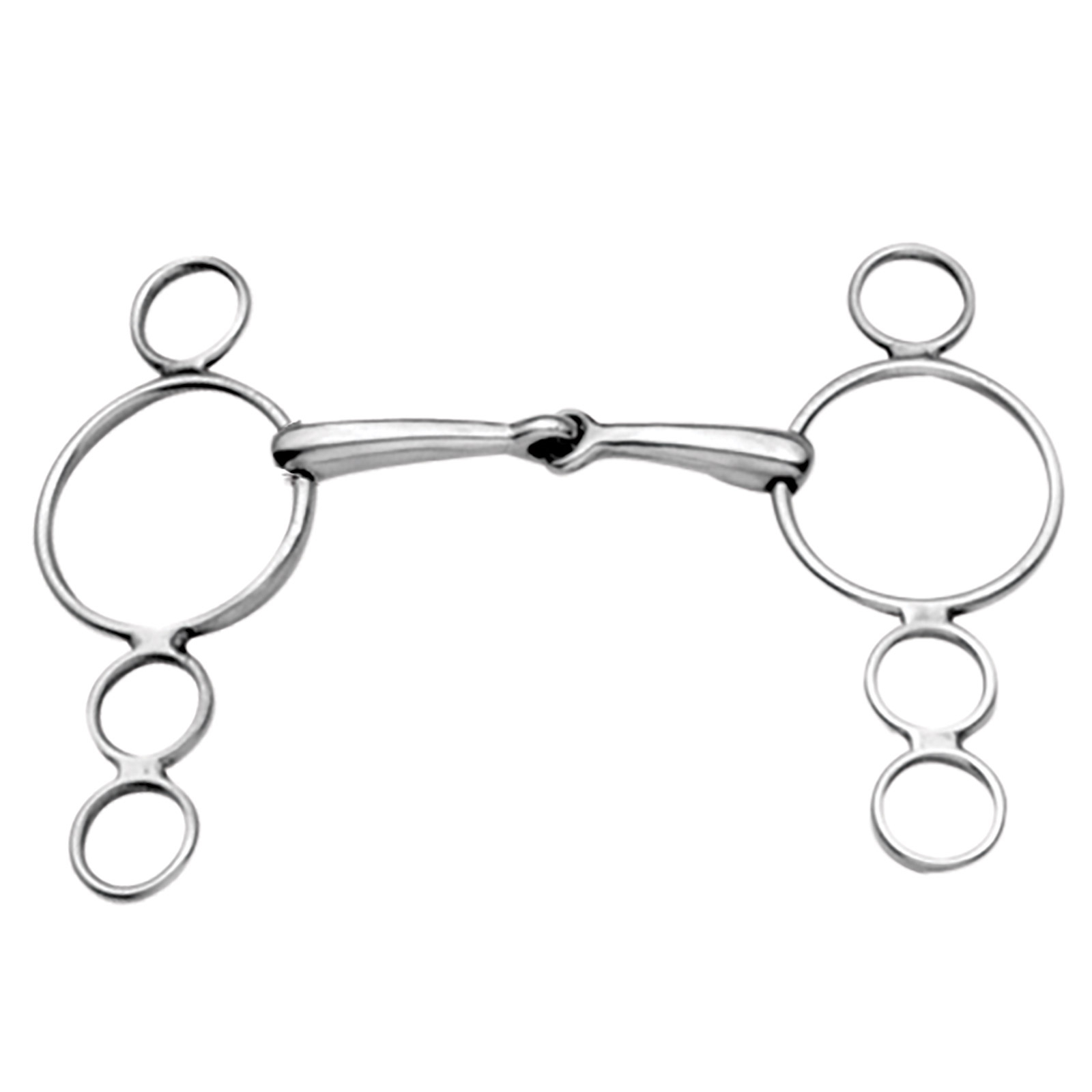 Korsteel Stainless Steel Jointed 3 Ring Dutch Gag Bit