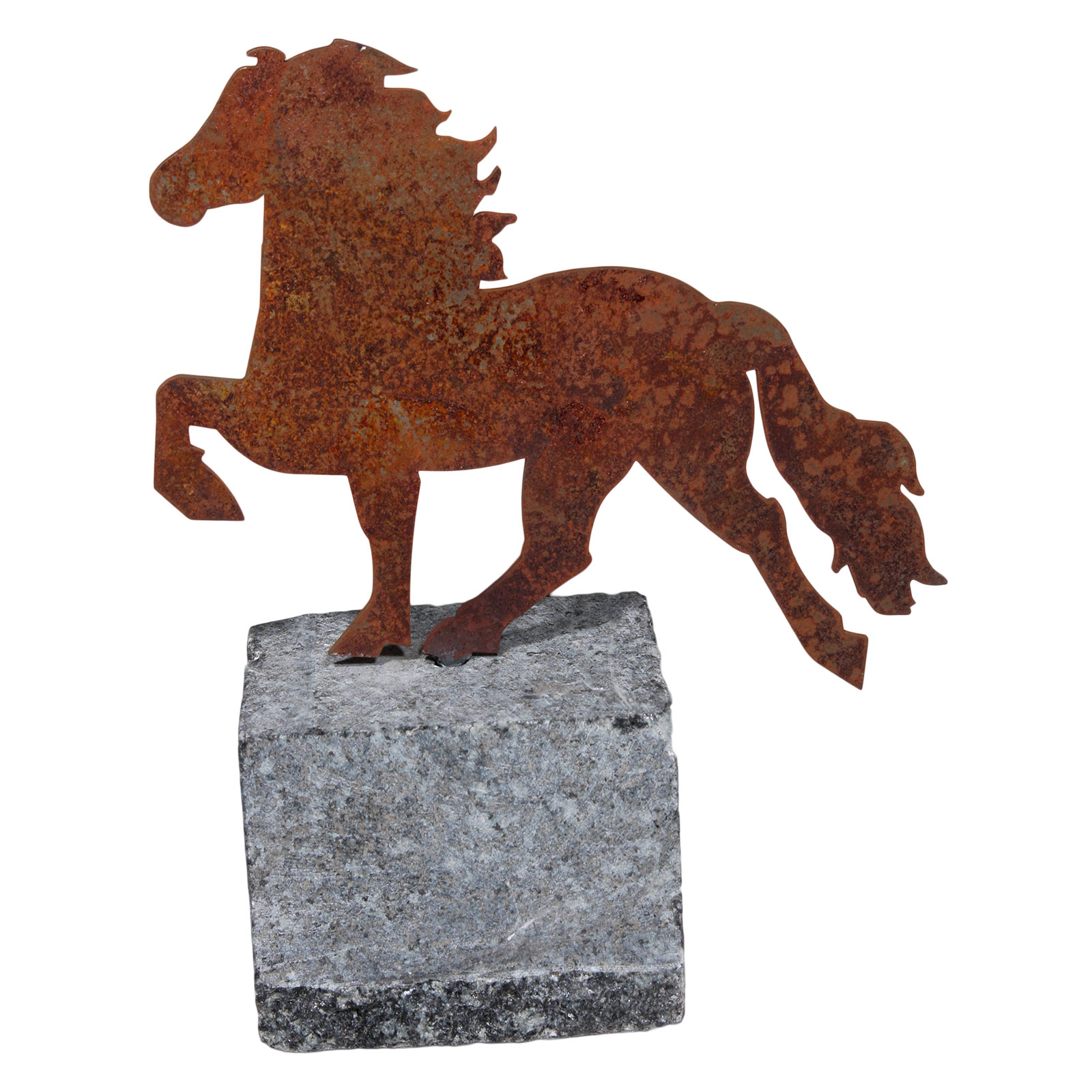 Karlslund Caballo de acero w. Piedra de granito