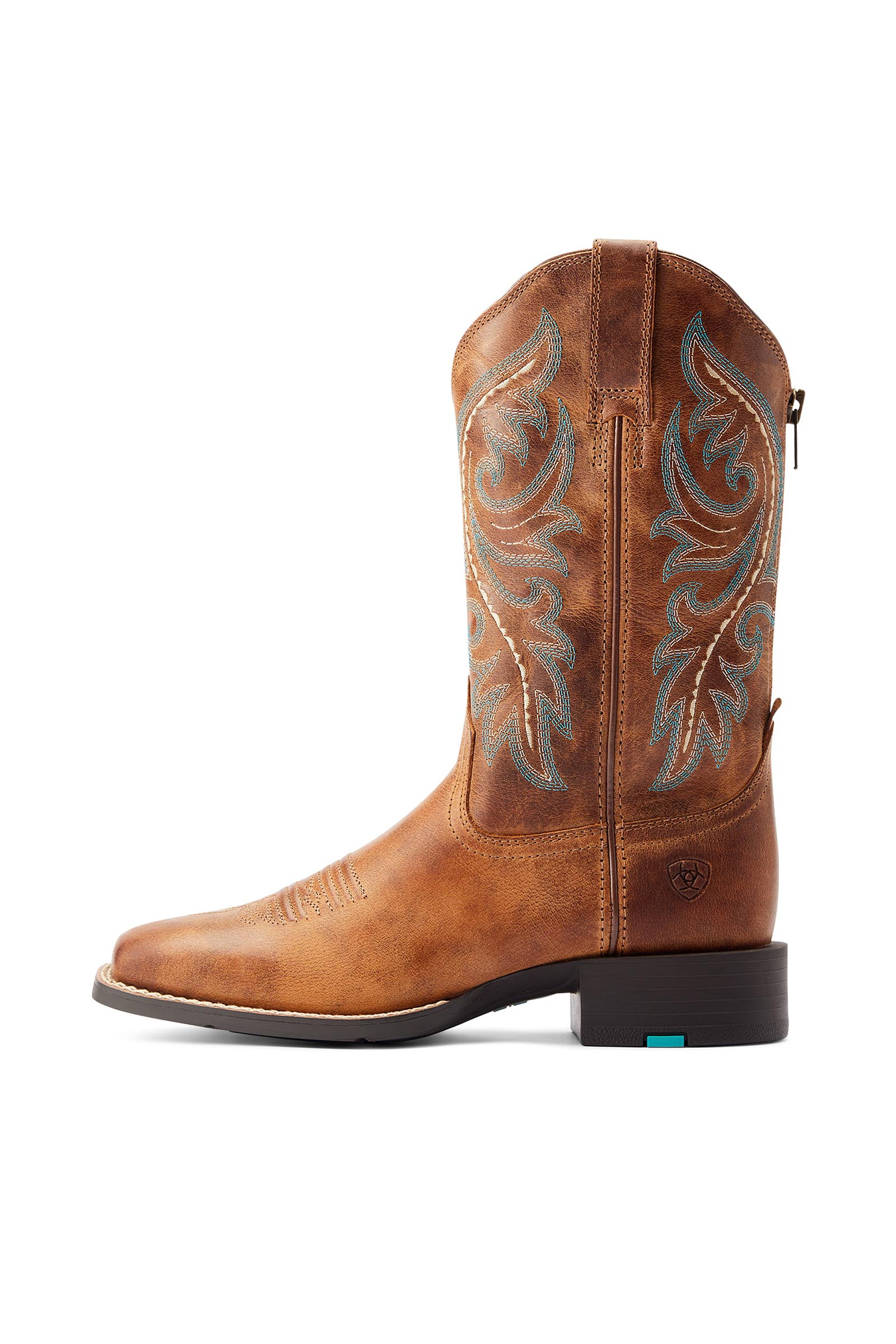 Ariat Round Up Back Zip Botas western para mujer con cremallera trasera