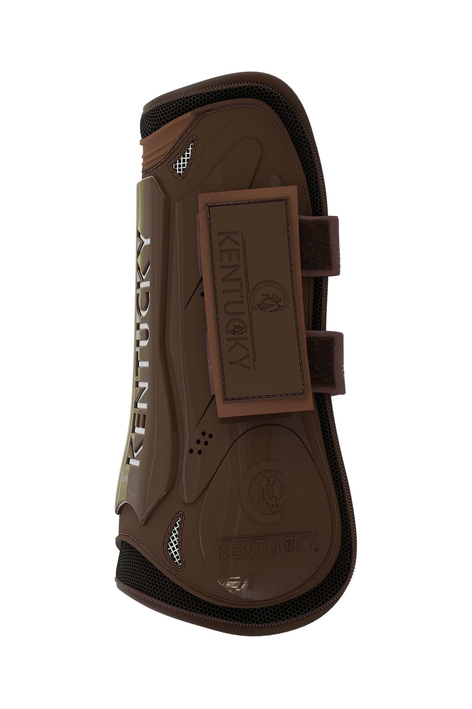 Brown Protectores  de Tend&oacute;n con Enganche de Gancho y Enlace de Cinta Entretejida Kentucky Horsewear