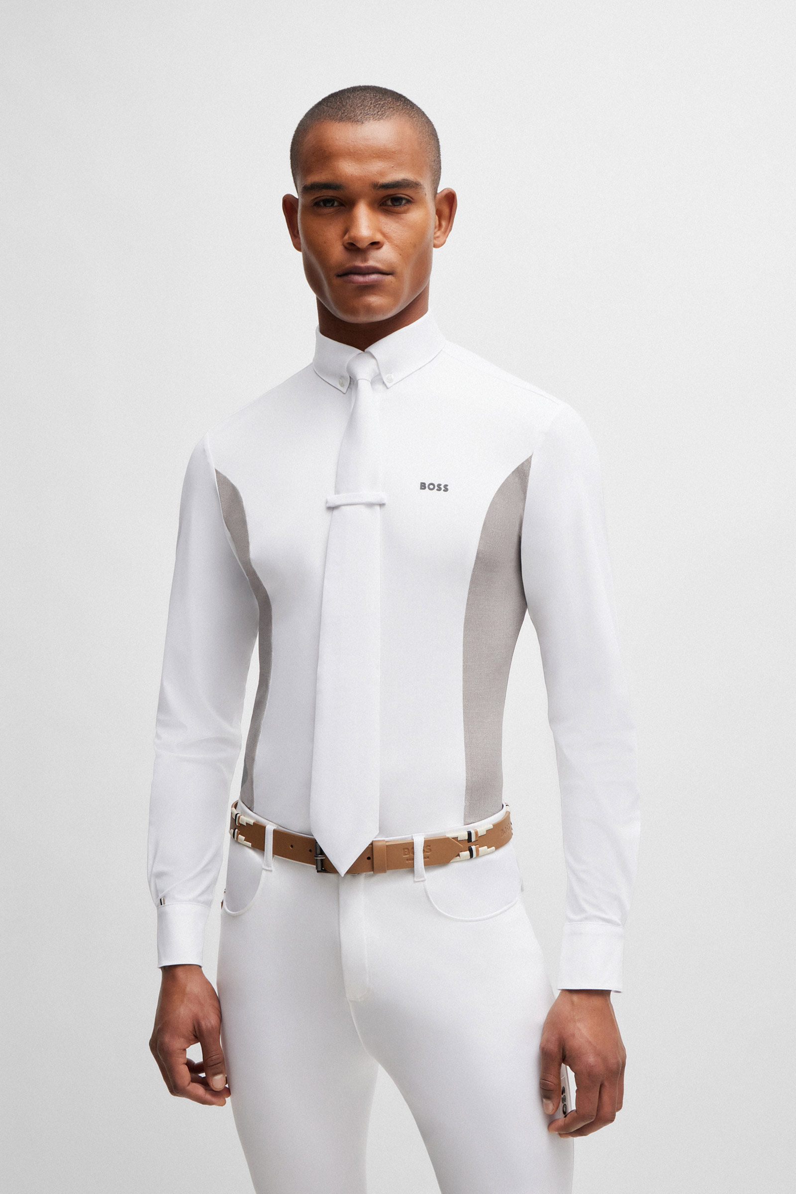 Camisa de exhibici&oacute;n Boss Norman con panel lateral