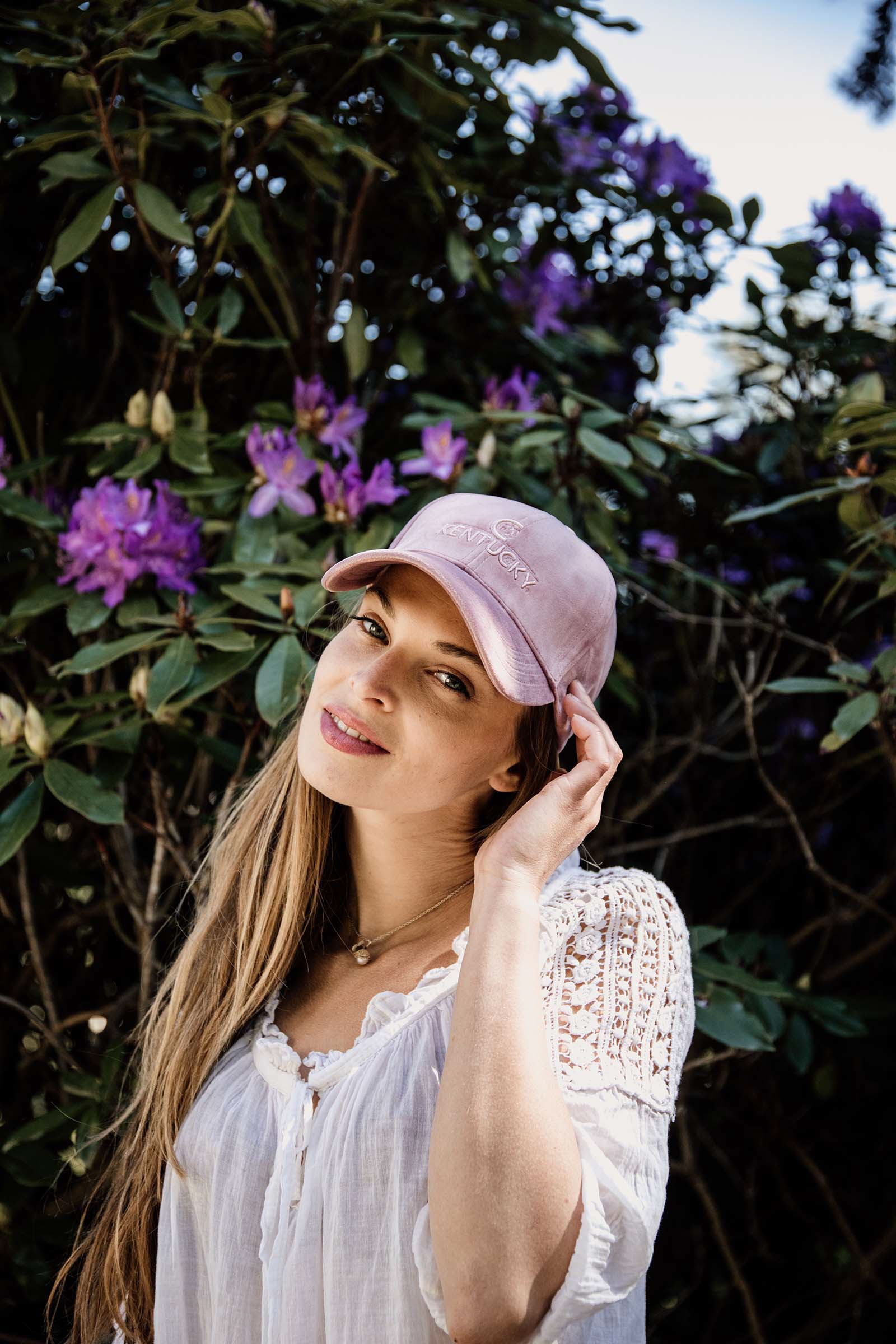 Raspberry Pink Gorra de Terciopelo Kentucky Horsewear