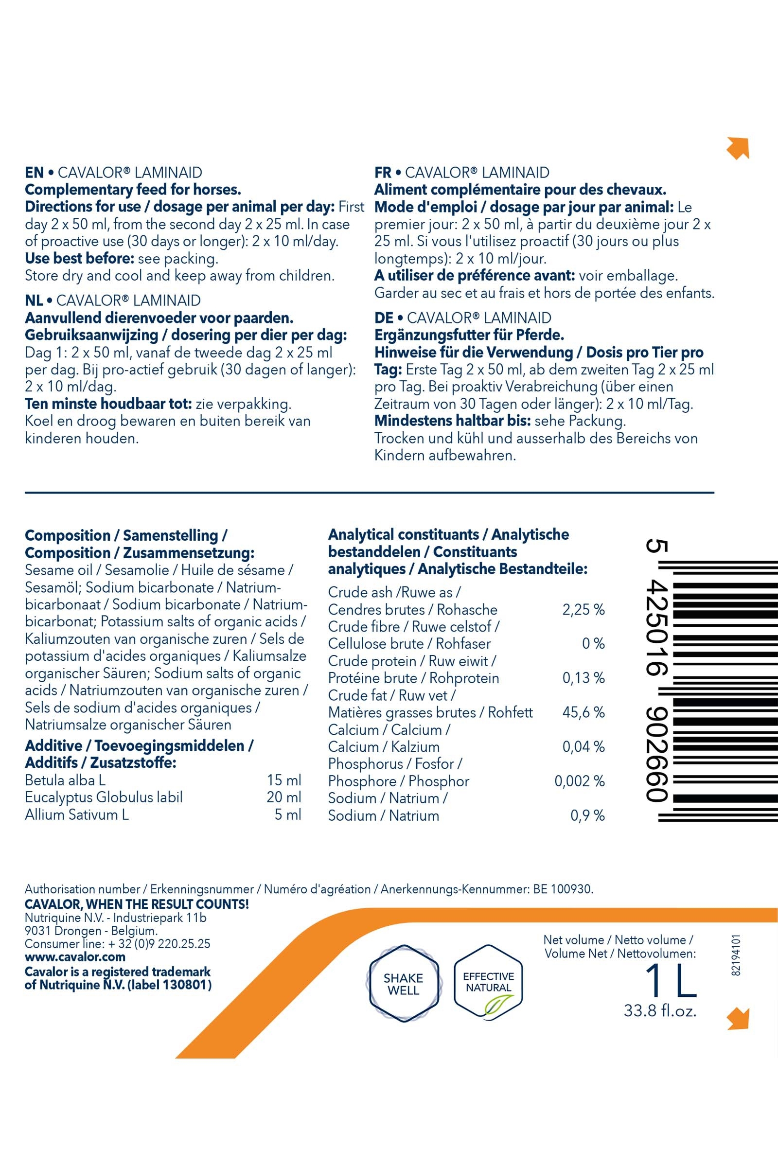 Cavalor Laminaid para Bienestar Interno, 1000ml