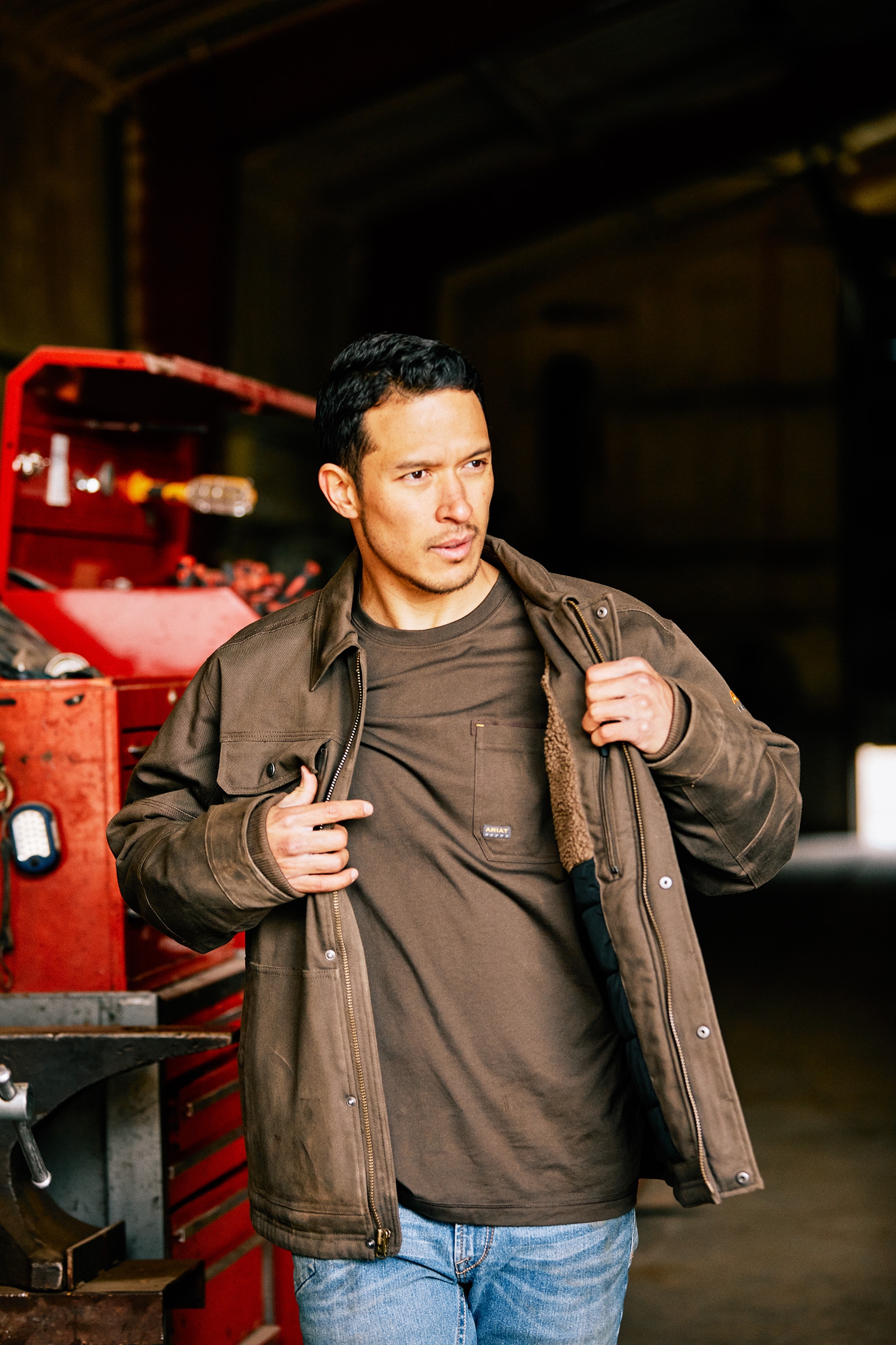 Abrigo DuraCanvas Revestimiento Sherpa para Hombre Ariat Rebar