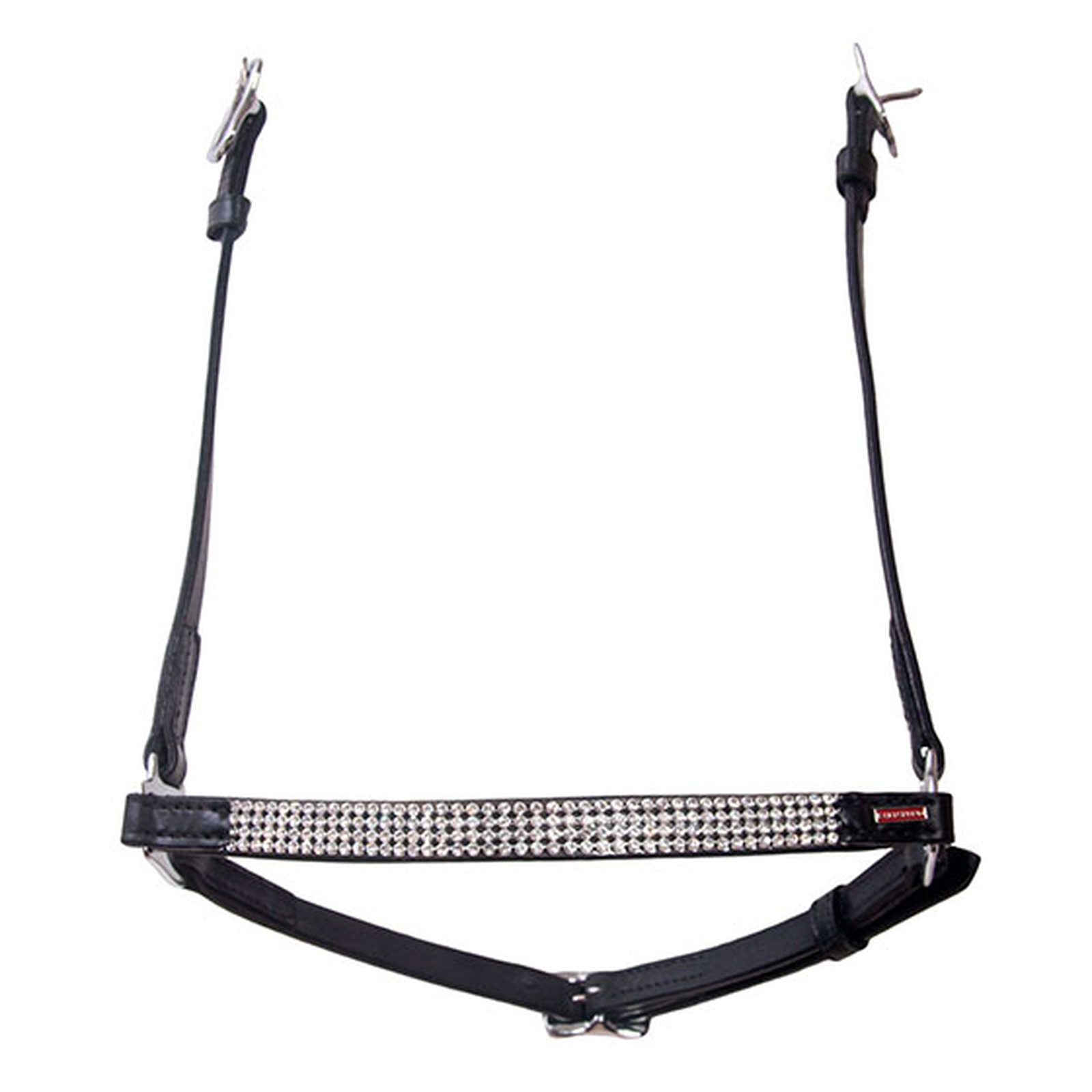 WH/AB Karlslund Hannoveran noseband, 4 rows crystals