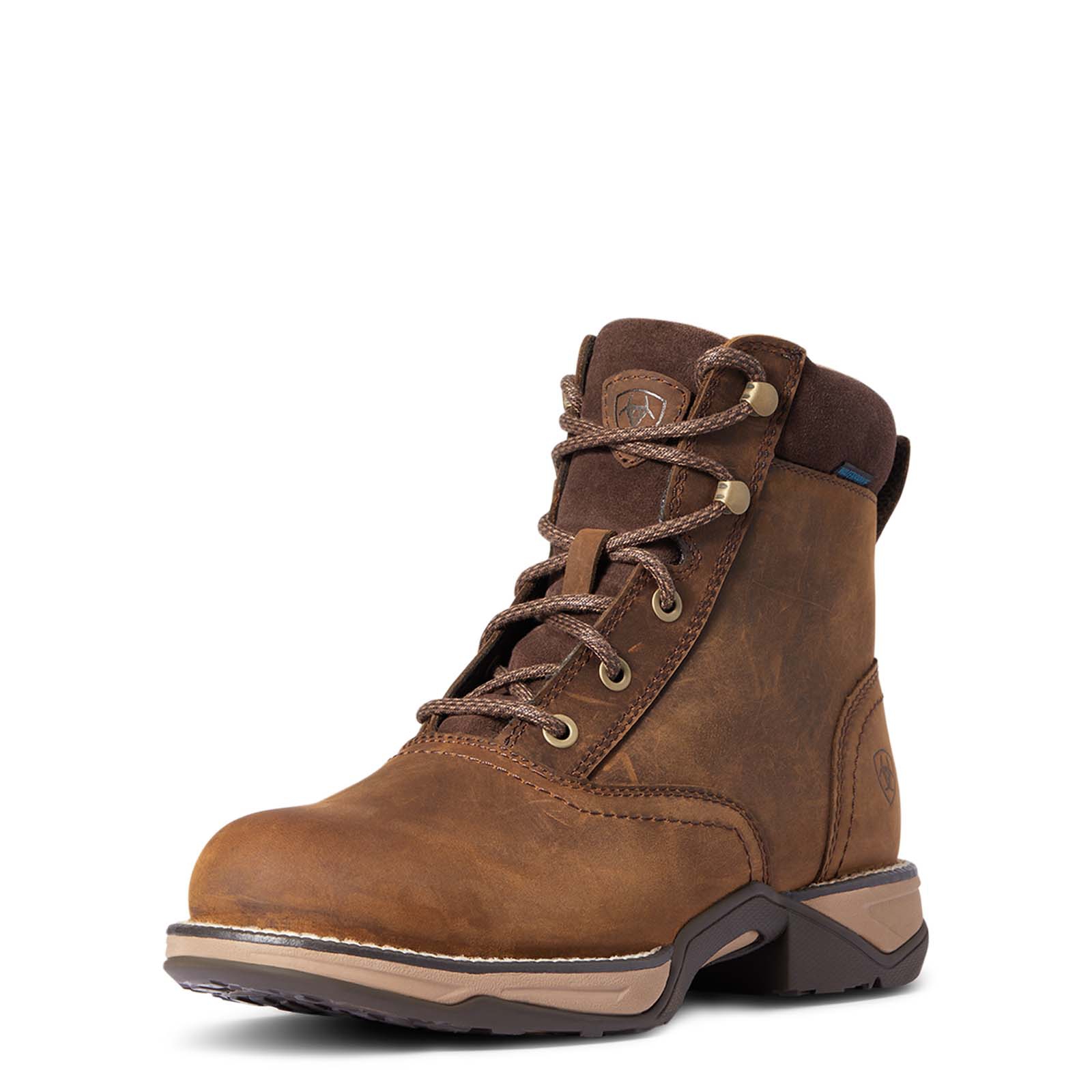 Ariat Anthem H2O botas con cordones impermeables para mujer con puntera redonda