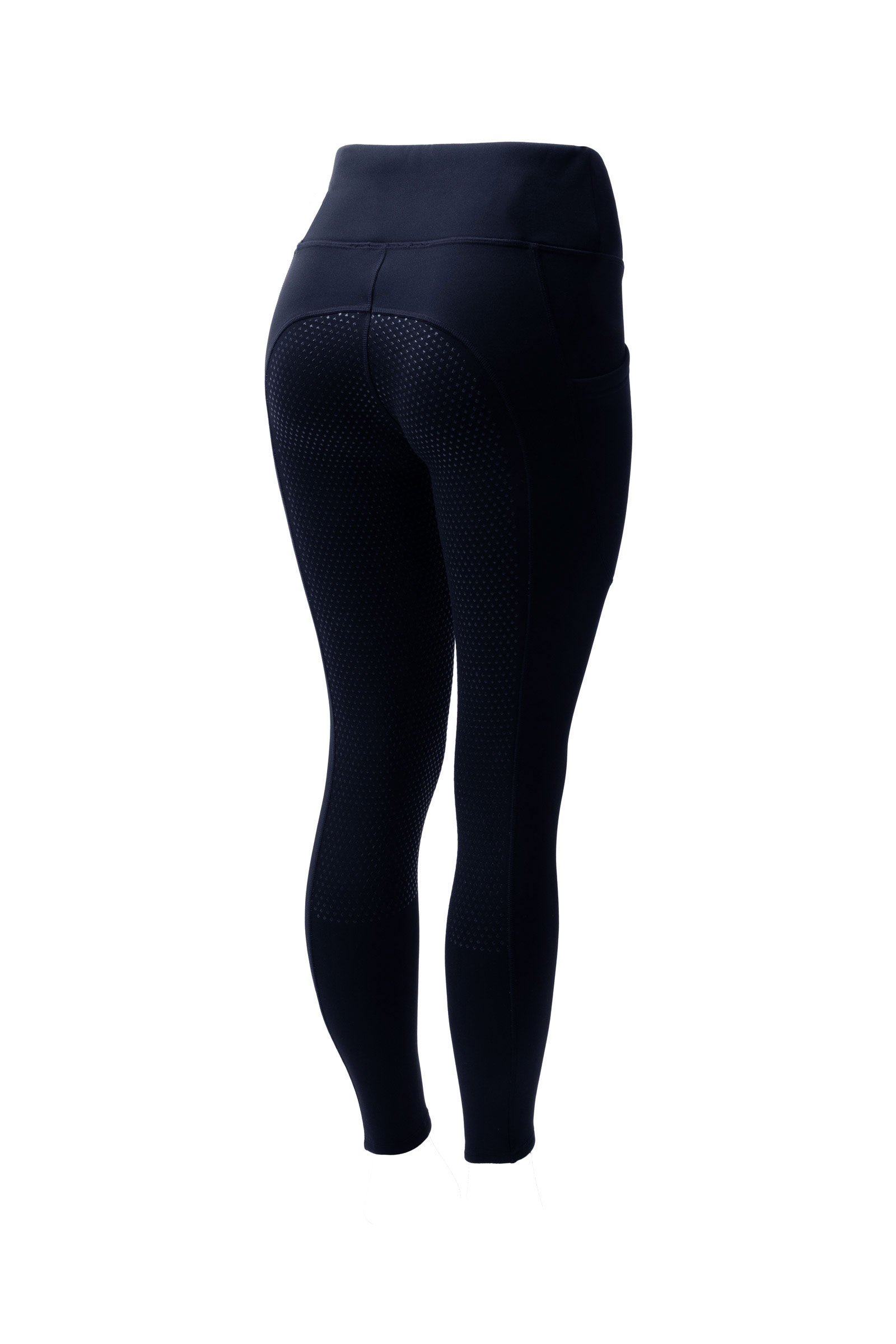 Dark navy Horze Greta mallas de equitación térmicas con asiento completo para mujer