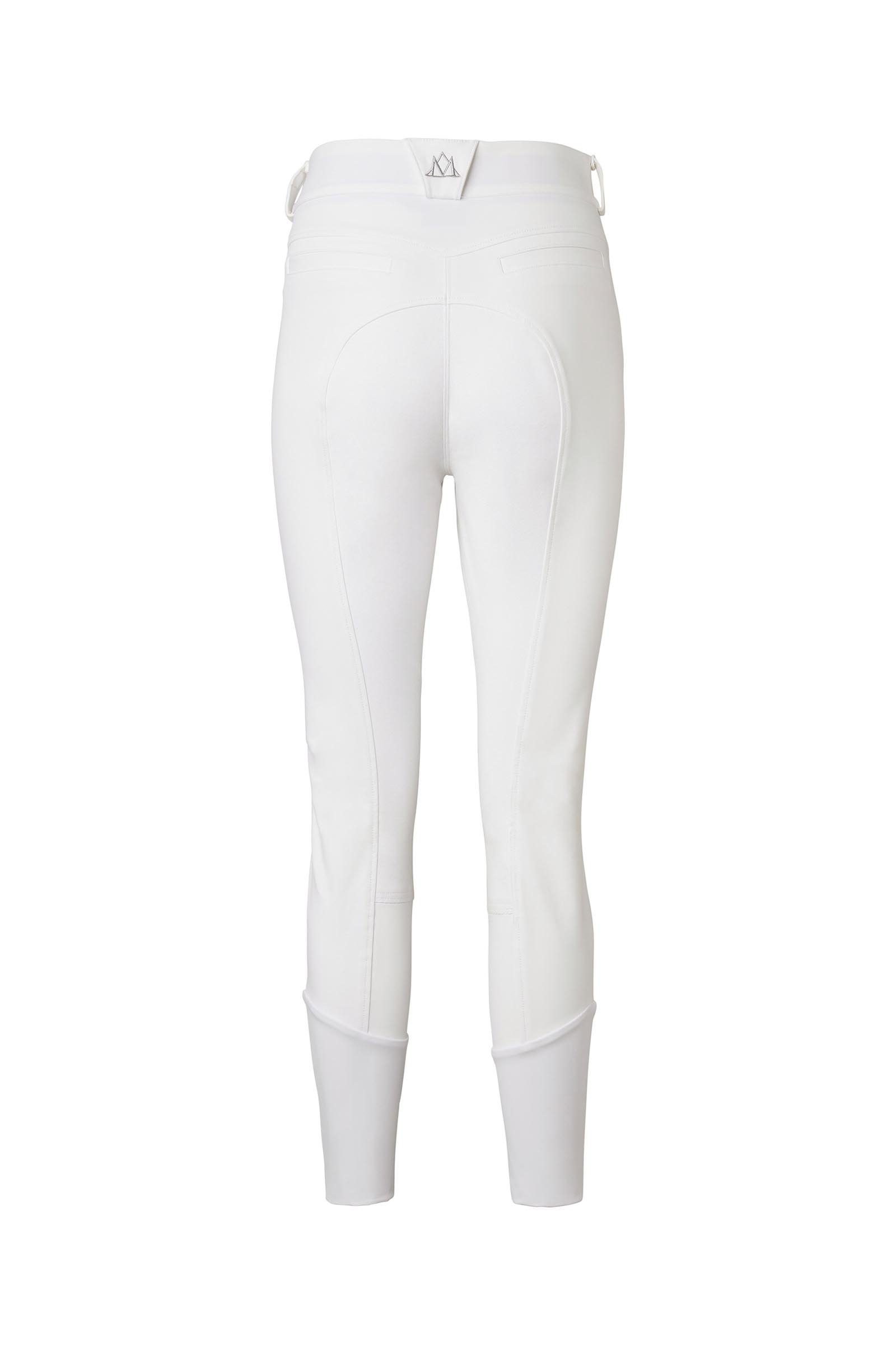 White/White Mountain Horse Diana pantalones de equitaci&oacute;n para mujer con asiento completo de imitaci&oacute;n de cuero