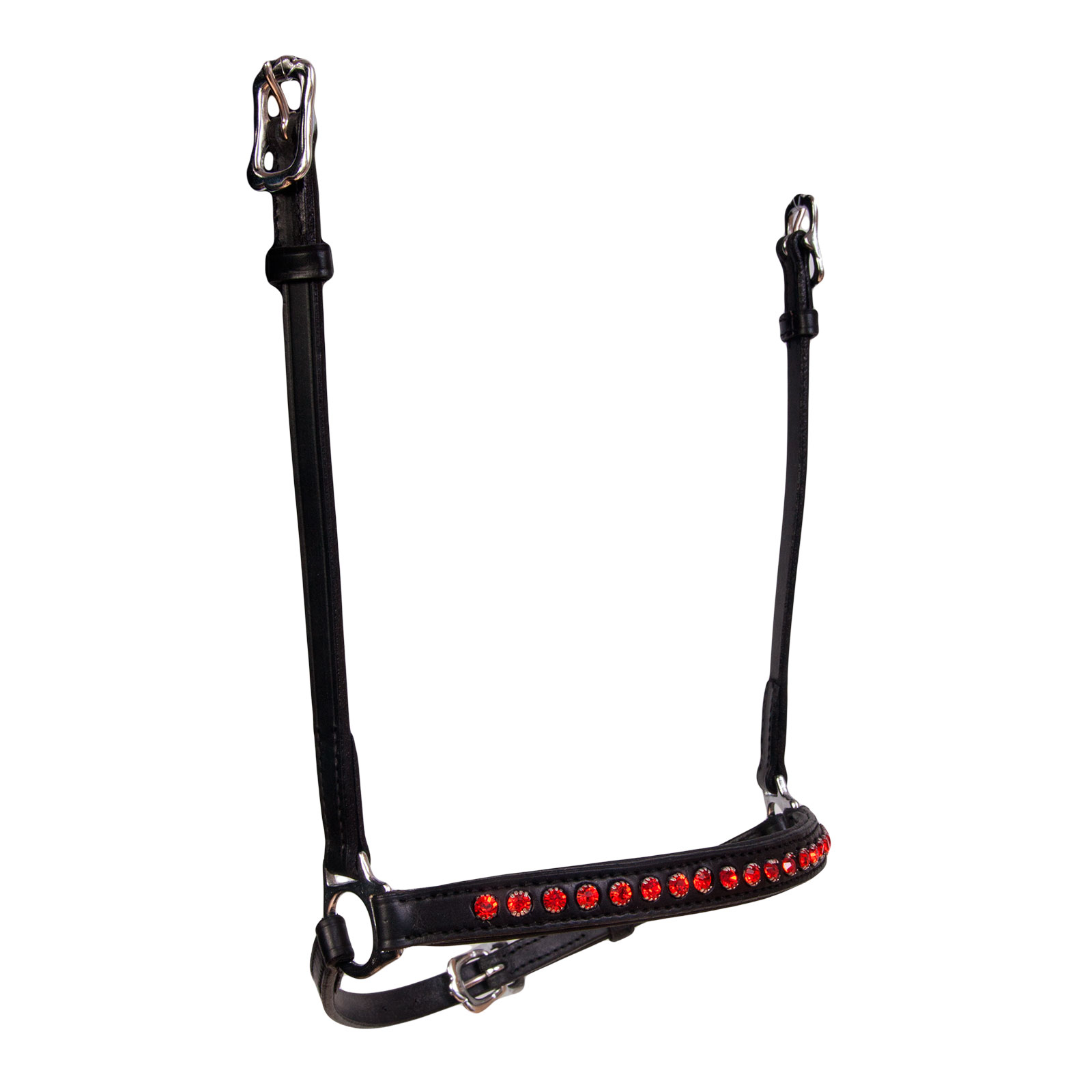 Black/Red Muserola Karlslund Hannoveran, 1 hilera de cristales