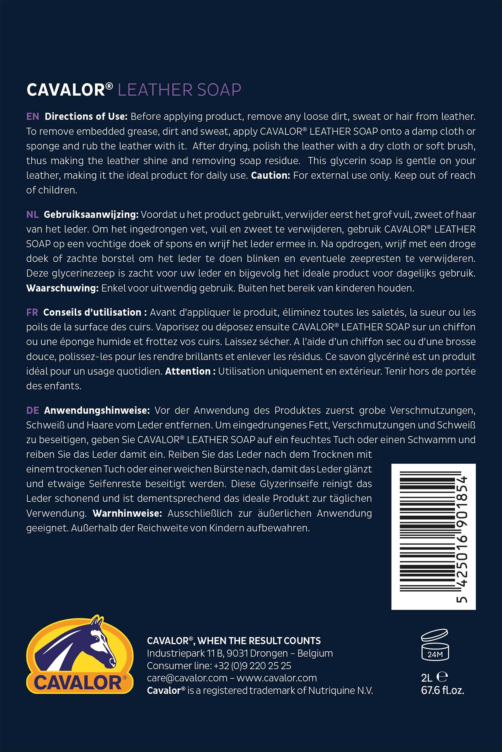 Espray de Jab&oacute;n para Cuero Cavalor Edici&oacute;n Limitada, Cuidado de Cuero, 2l