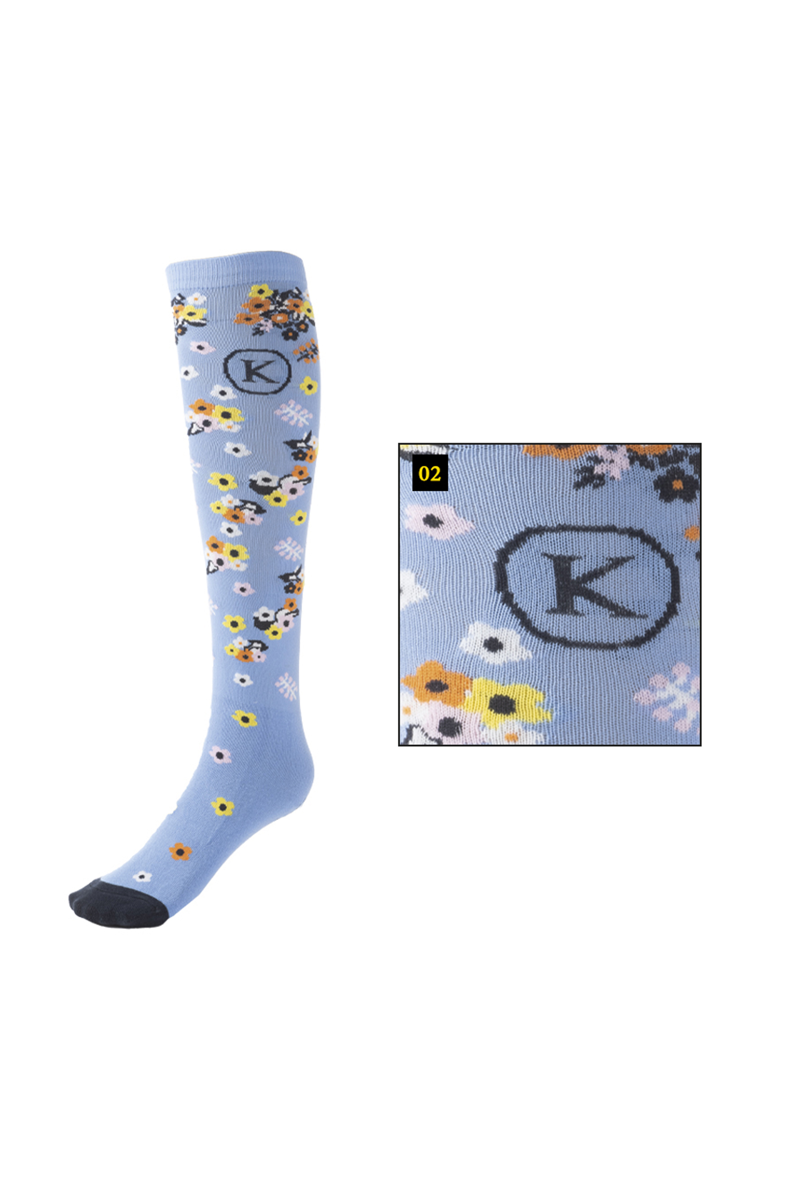 Lightblue/Multicolor Kavalkade Kaval Socks Calcetines de montar finos de verano