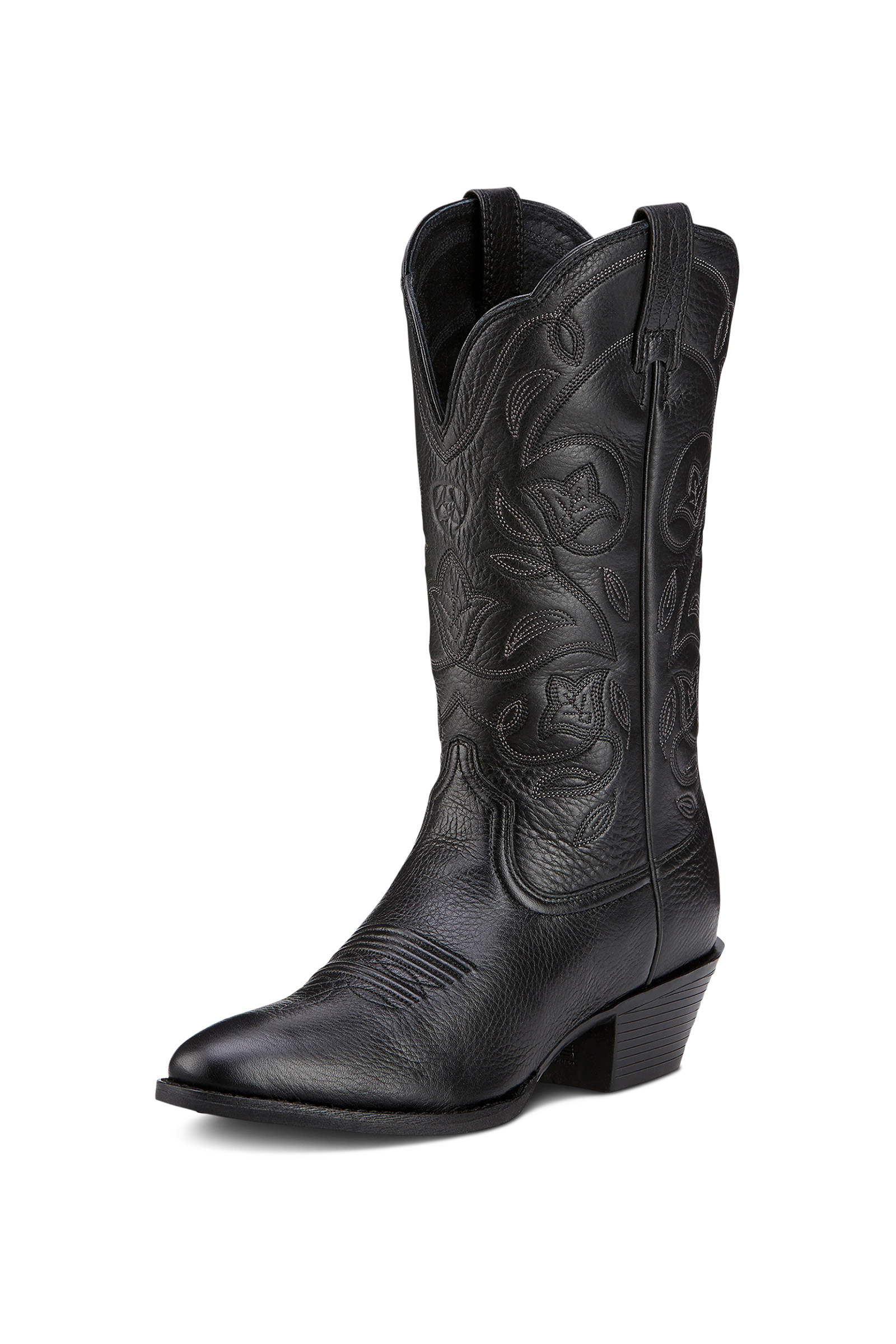 Black Deertan Ariat Heritage R Toe botas western para mujer