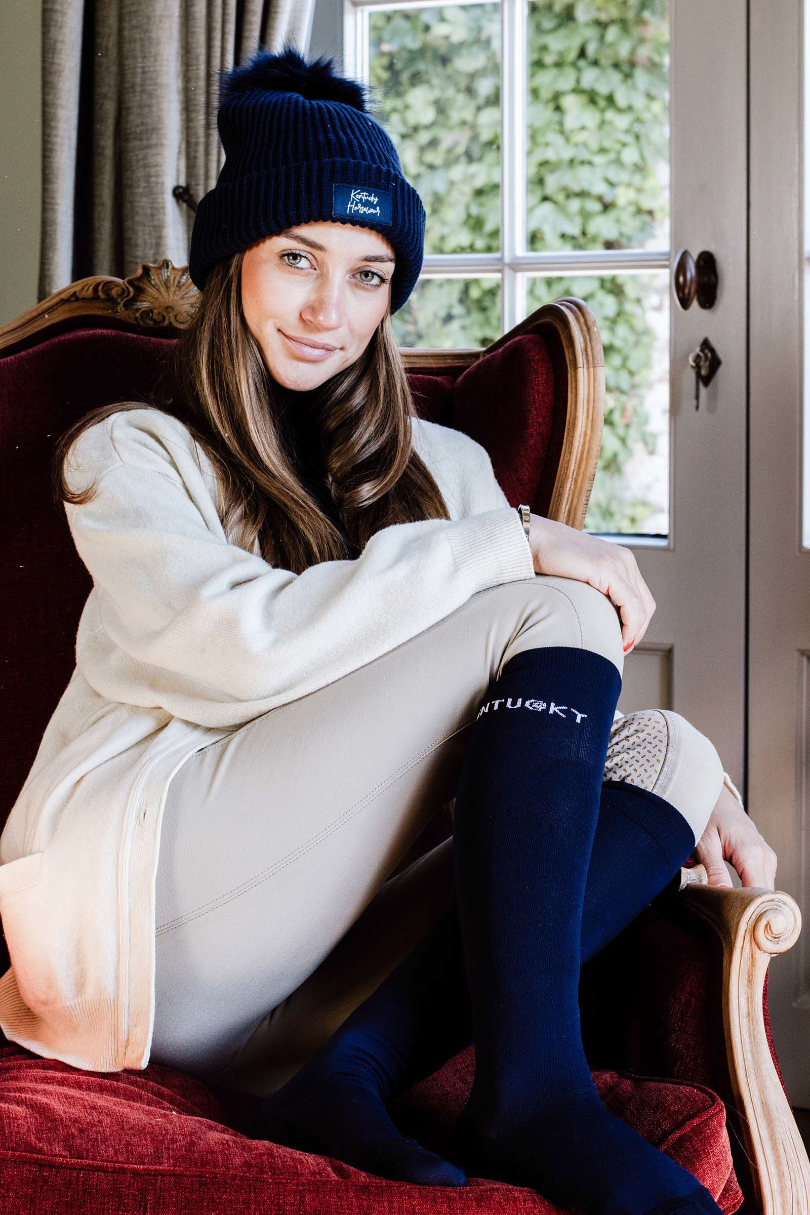 DB/AB Gorro con Pompón Kentucky Horsewear