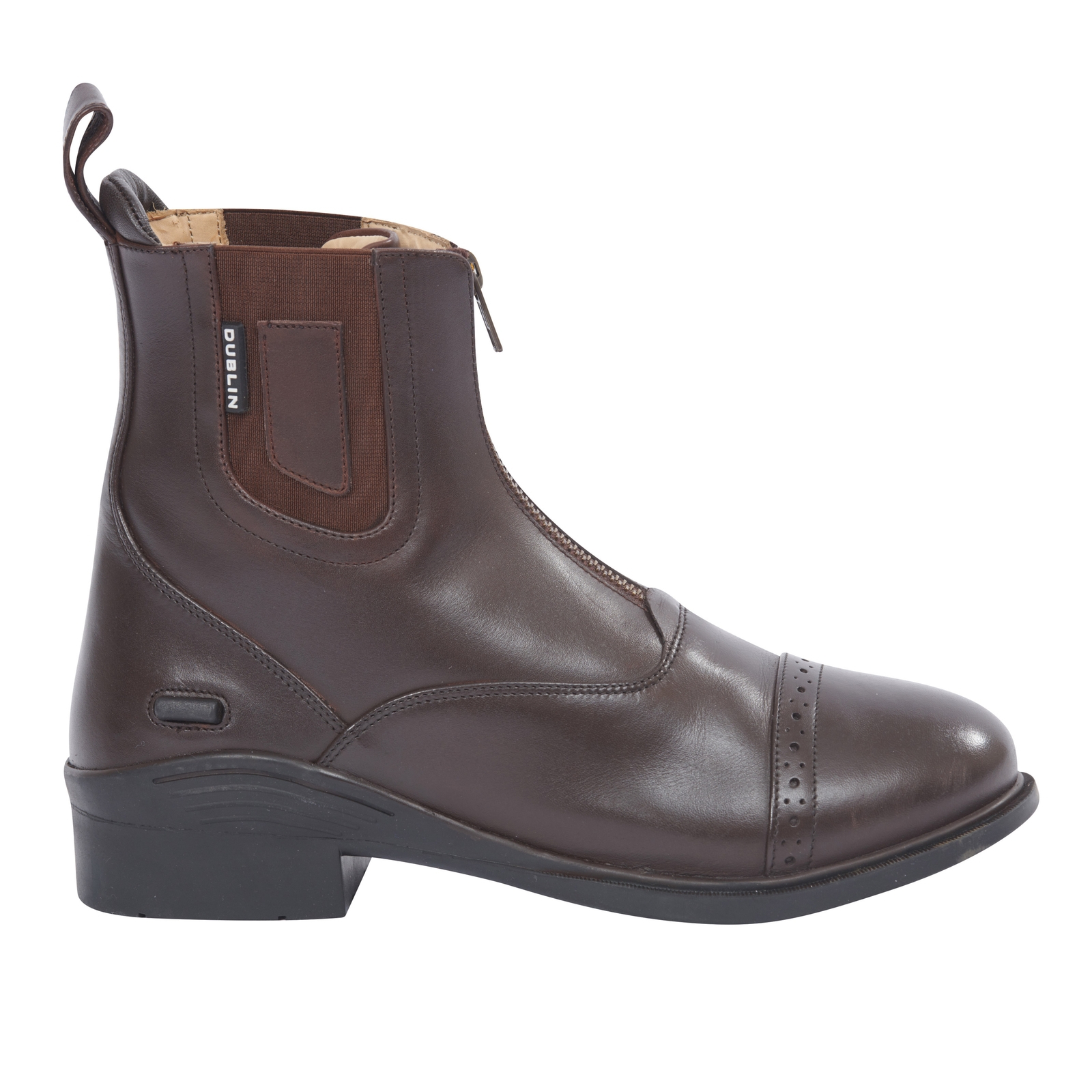 Brown Botas de paddock con cremallera delantera Dublin Evolution
