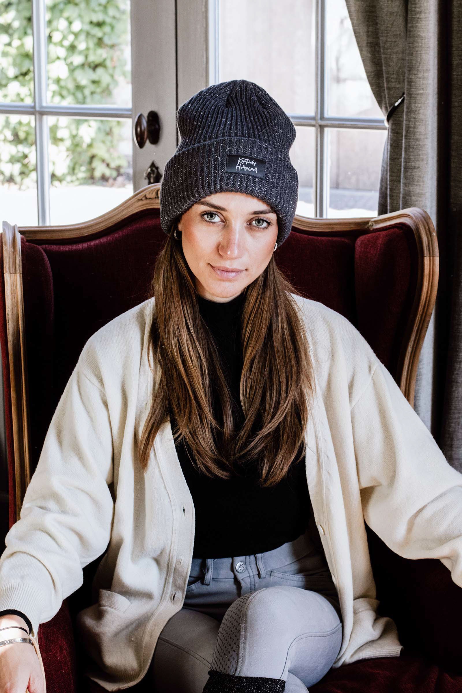 Grey Gorro con Brillantina Kentucky Horsewear