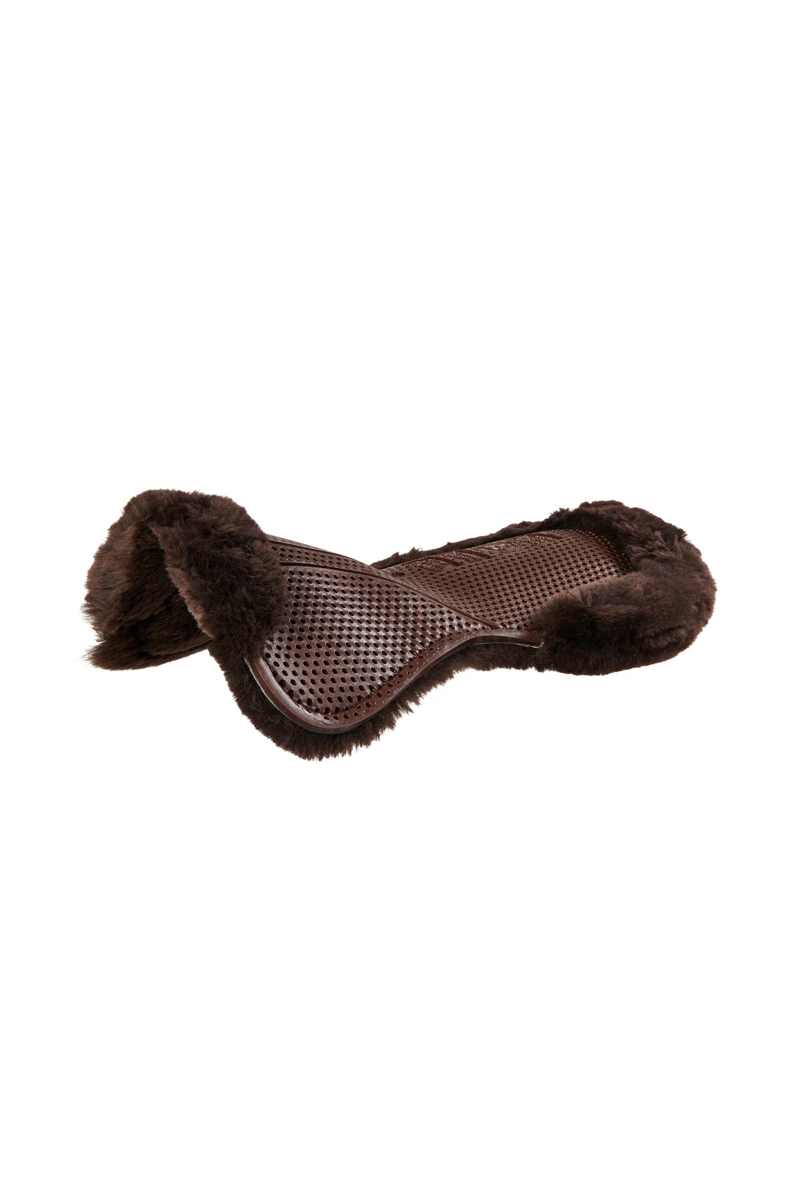 Brown/Brown Acavallo Gel Pad antideslizante Classic con piel de cordero plano