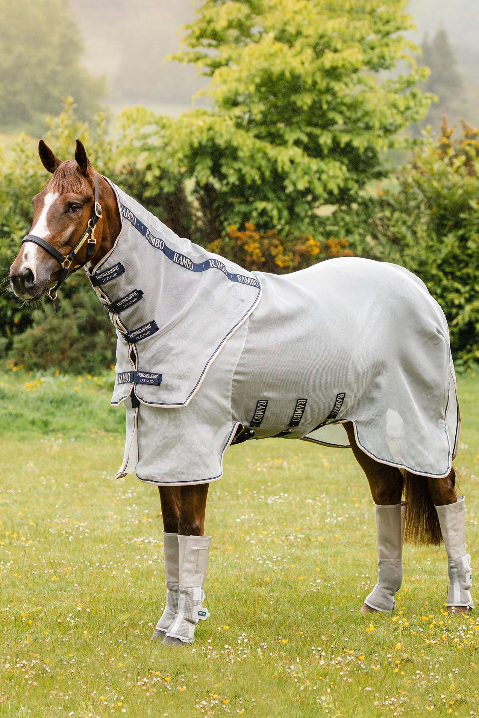 Horseware Rambo Protector manta anti-moscas con cuello desmontable