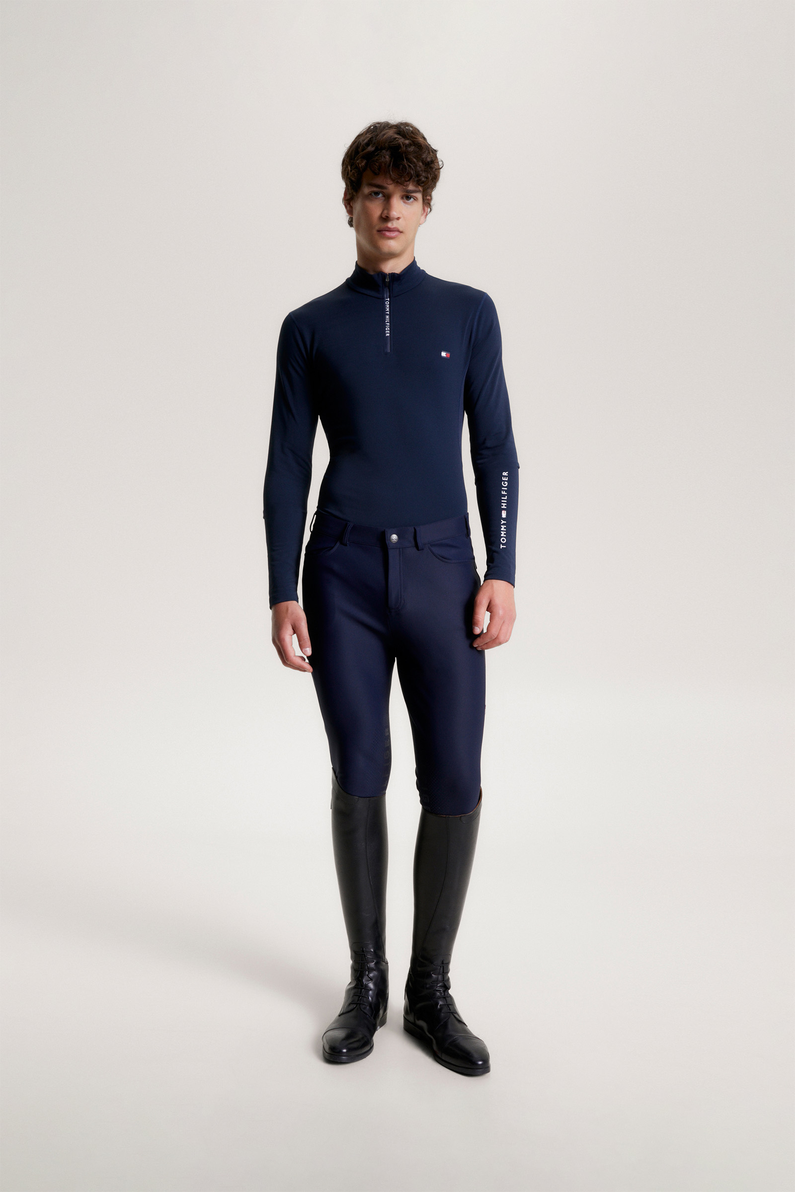 Tommy Hilfiger Equestrian 1/4 Zip - Camiseta térmica para hombre 