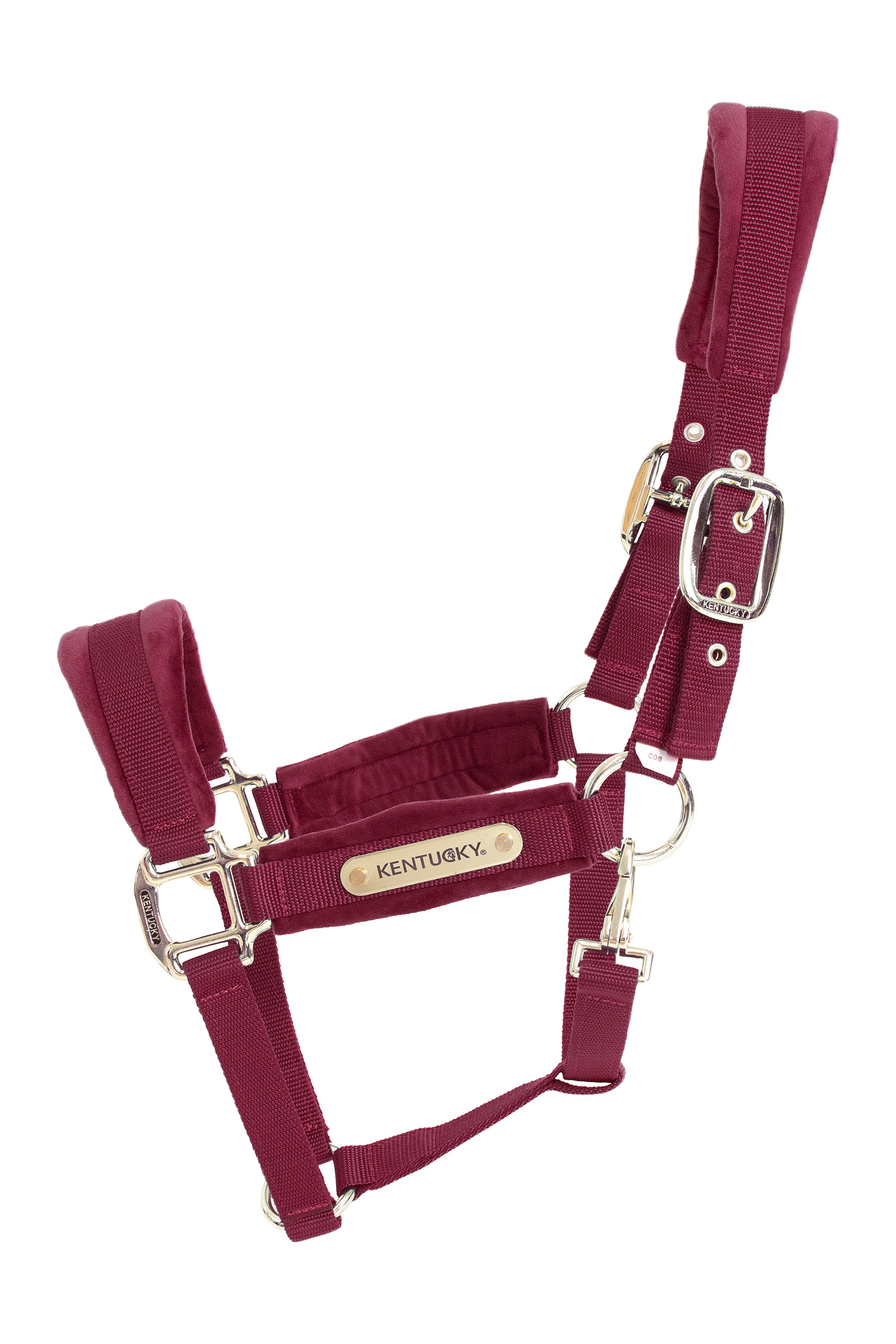 Burgundy Dark Red Cabezada de Cuadra Kentucky Horsewear Velvet