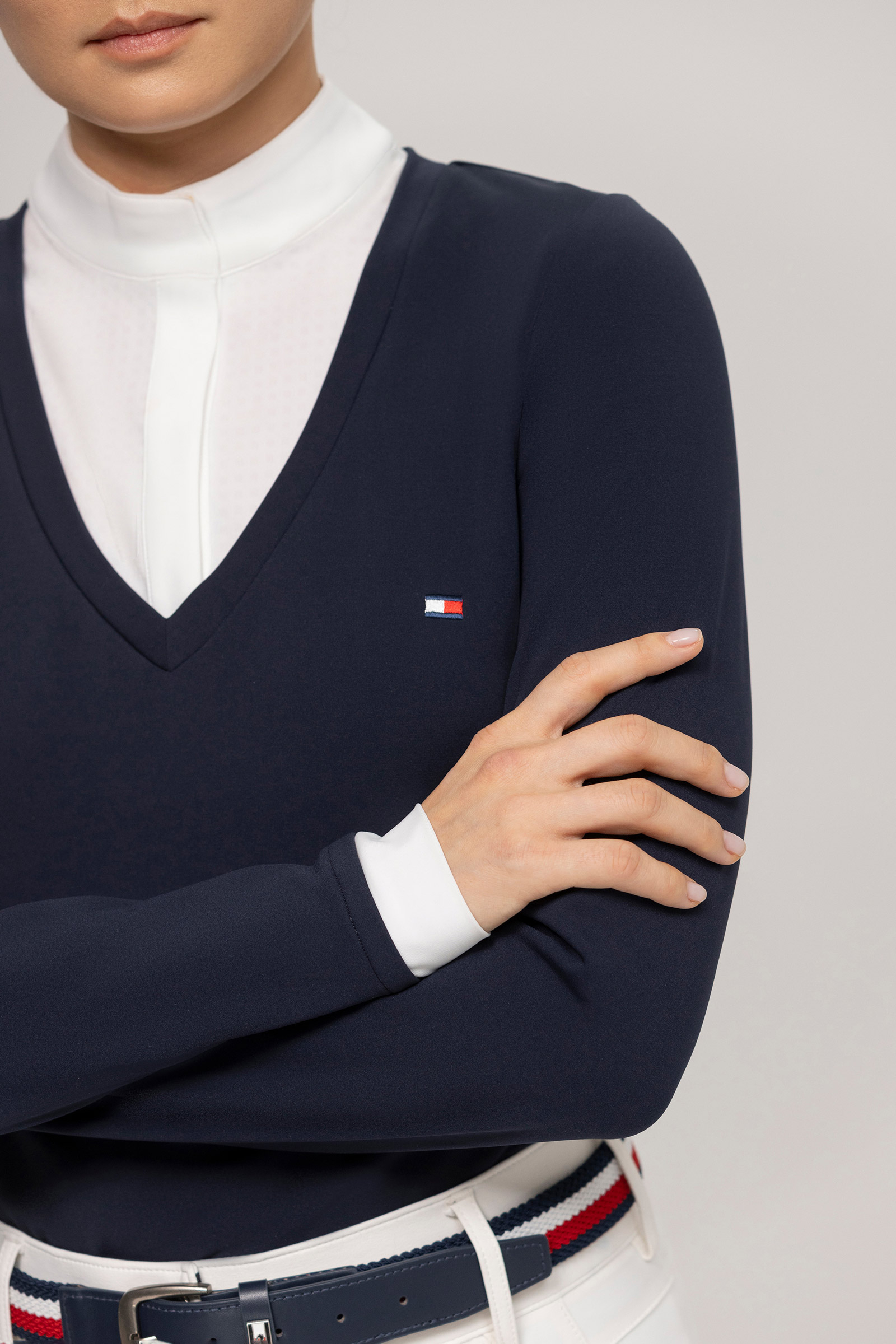 Tommy Hilfiger Equestrian Montana camisa de concurso para mujer 2-en-1