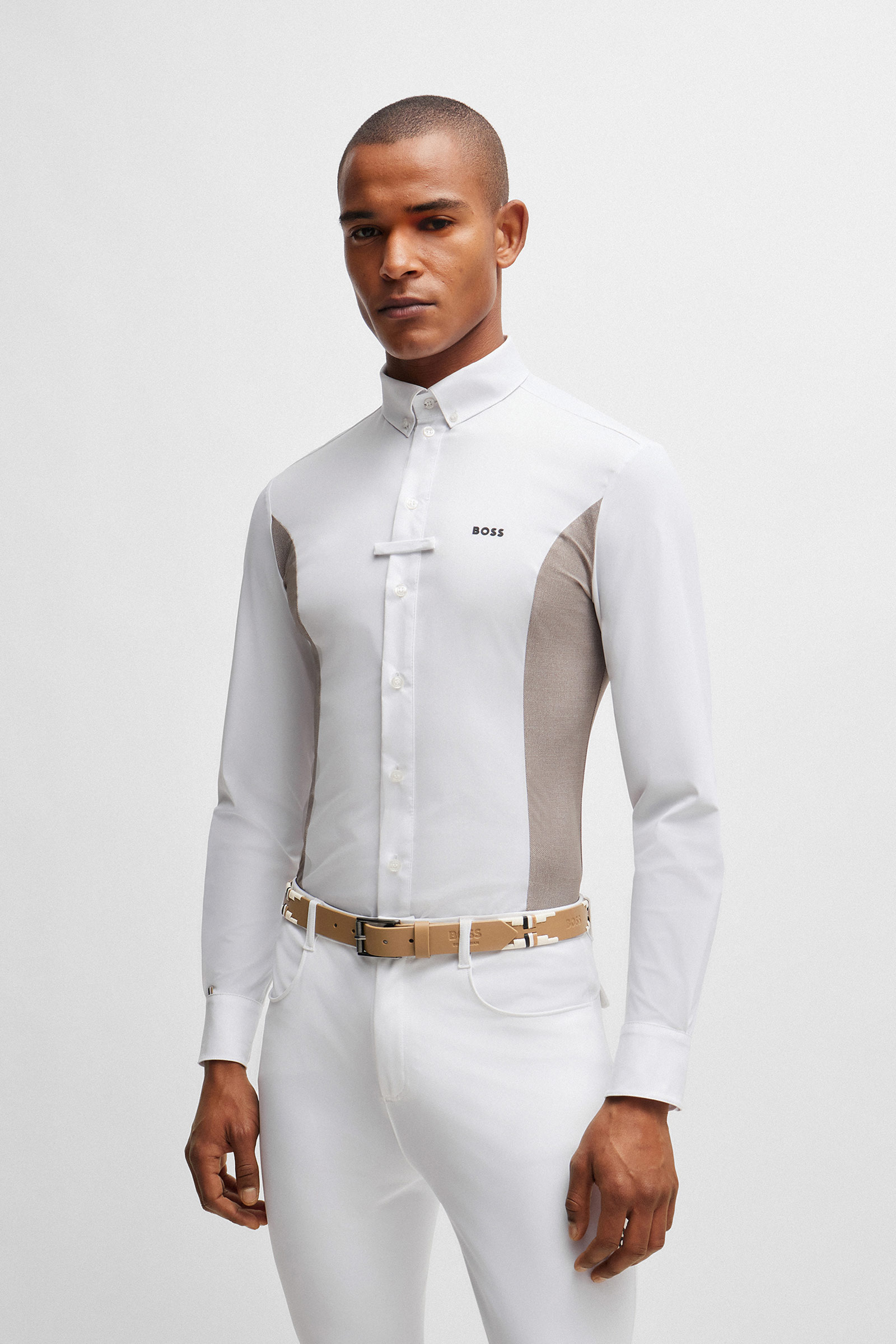 Cinturón tipo polo con firma de Boss