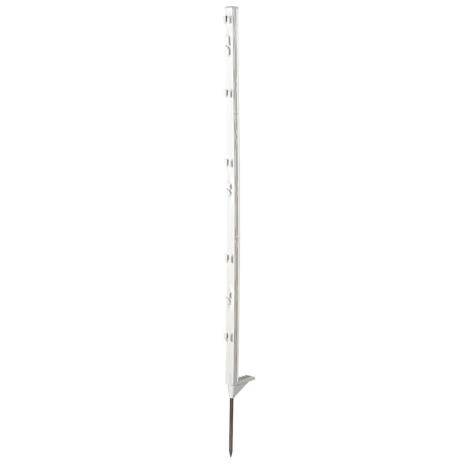 Poste de plástico Farm Patrol Classic con escalón individual, blanco, 105 cm, 5 uds.