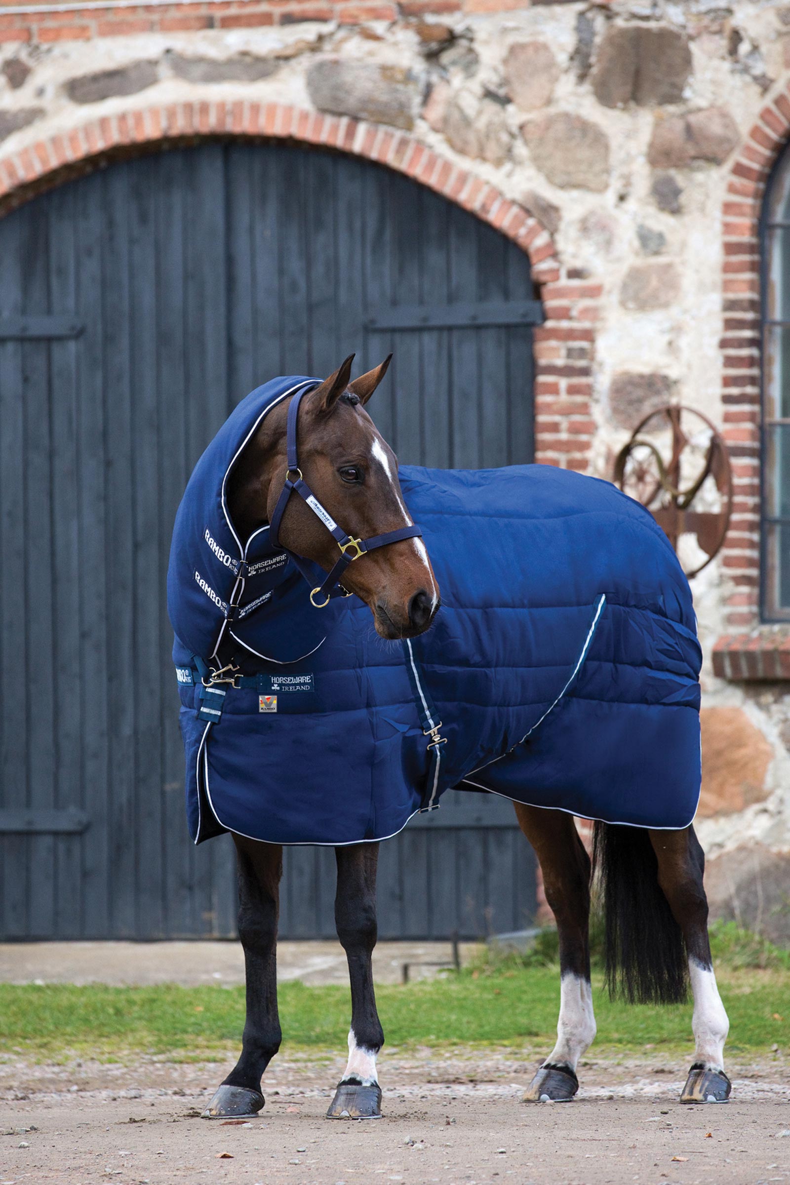 Horseware Rambo Plus Vari-Layer manta de cuadra con cuello desmontable, 450 g