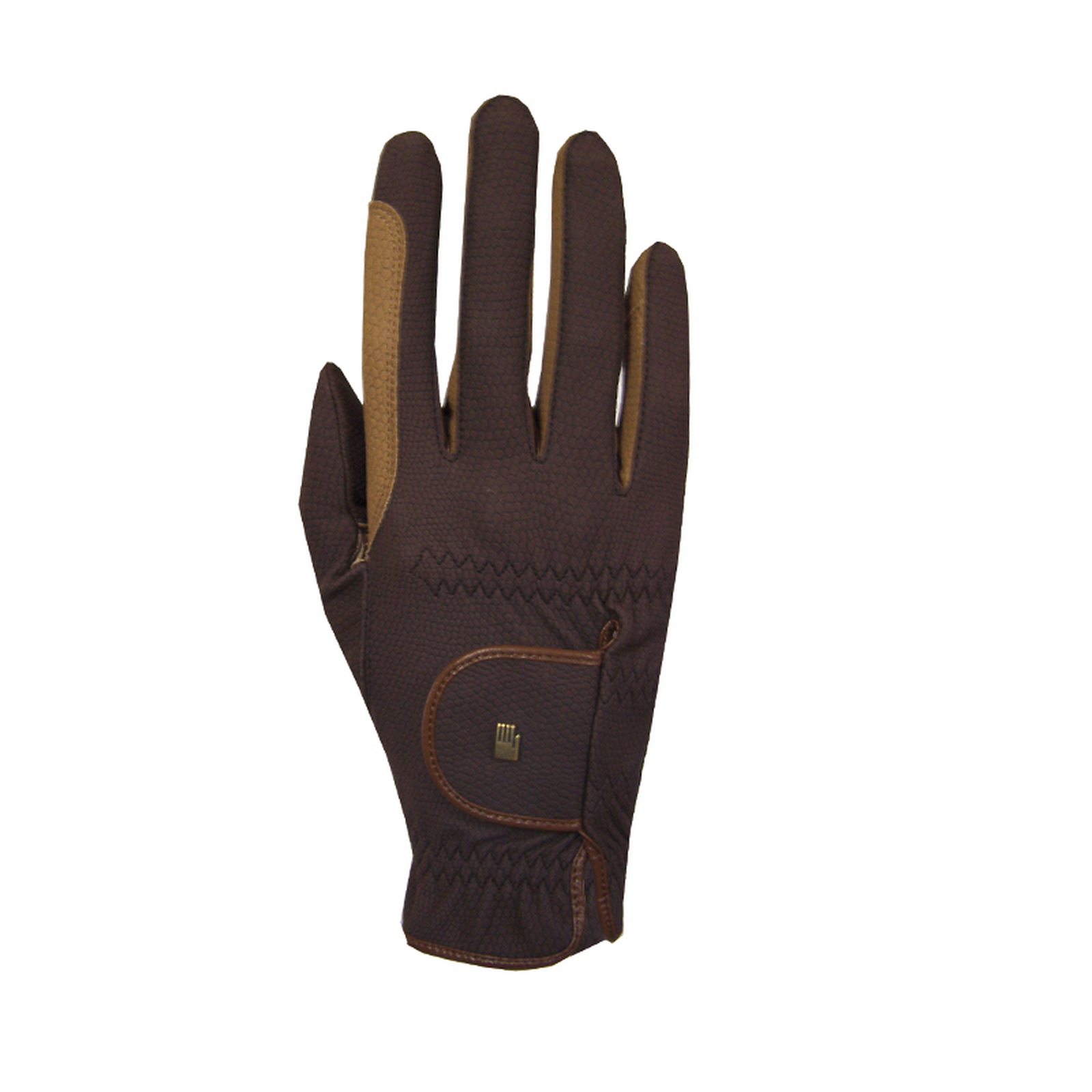 Dark Brown Roeckl Malta Grip guantes de equitaci&oacute;n bicolores