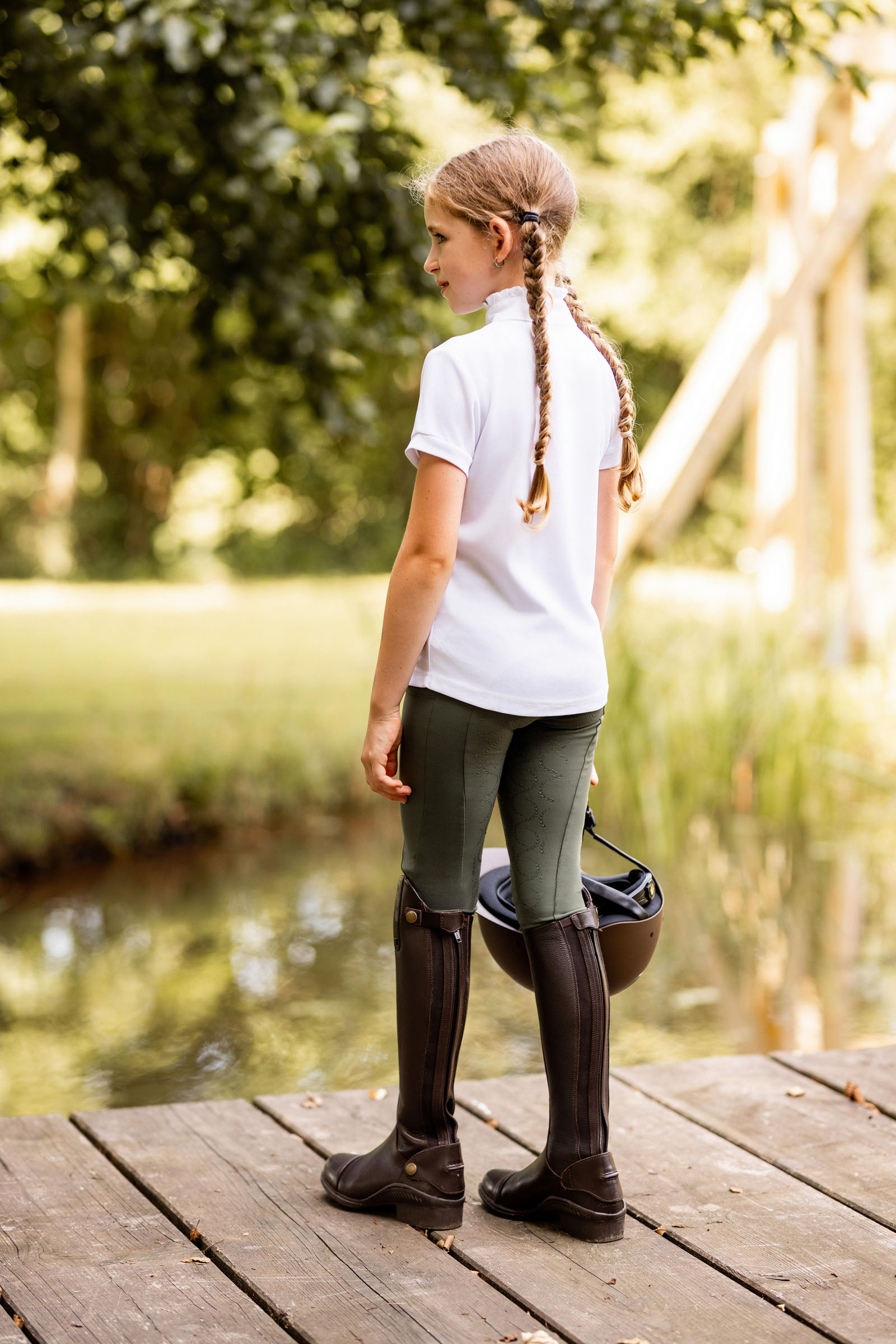 Horze Gillian Pantalones de montar de Compresión para Niños con Asiento Completo 