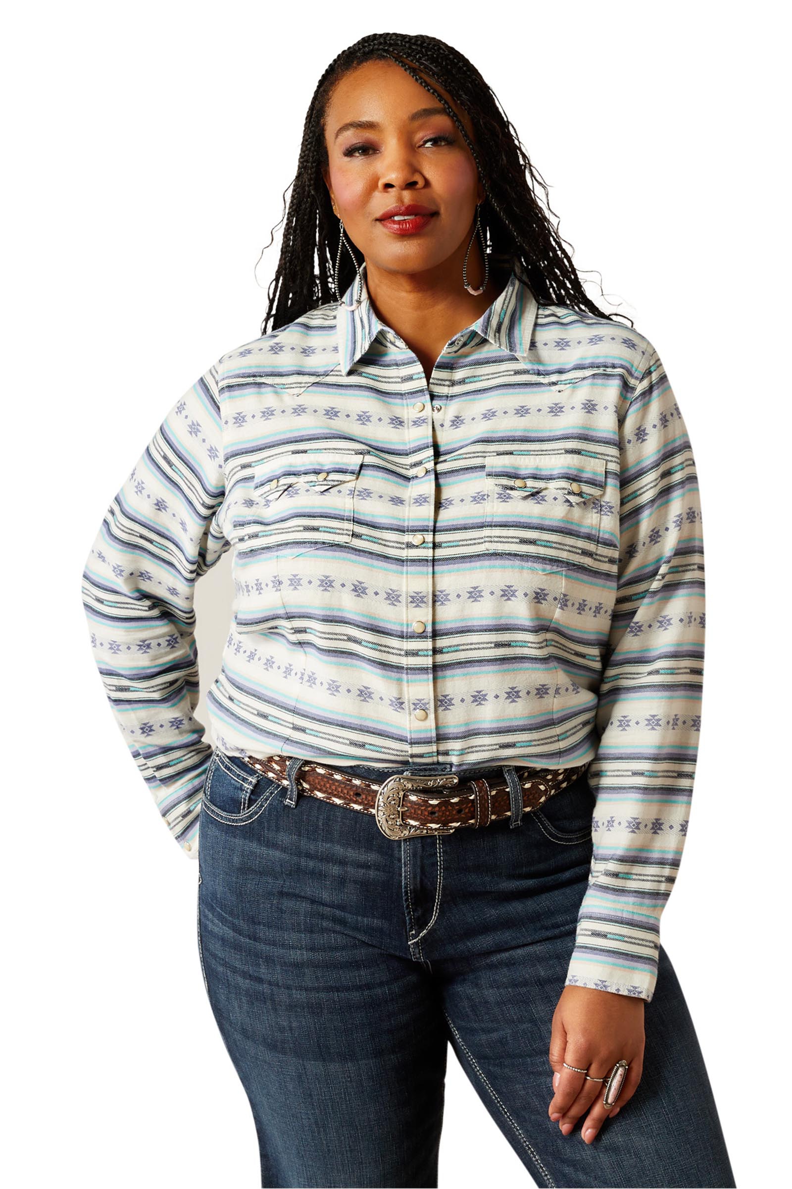 Ariat Seaside Serape camisa para mujer con botones a presi&oacute;n