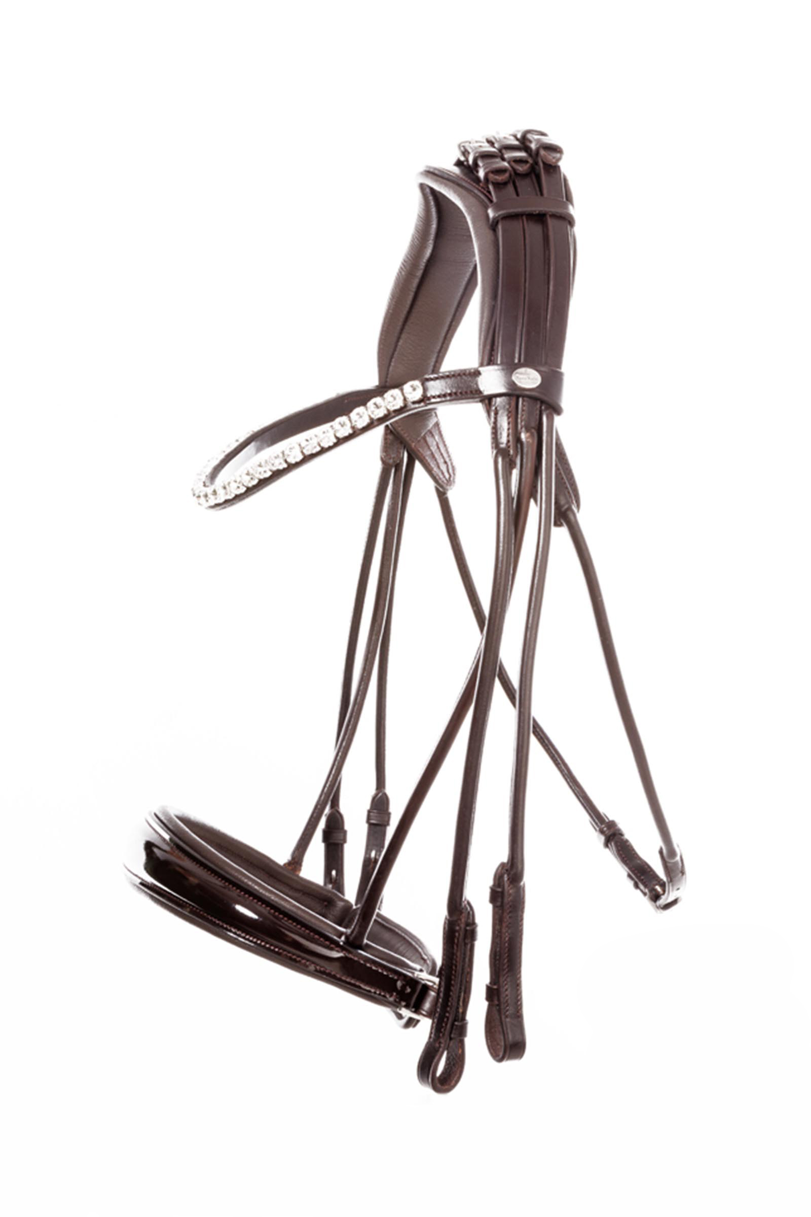 Brown-Patent/Brown Kavalkade Fleur brida doble