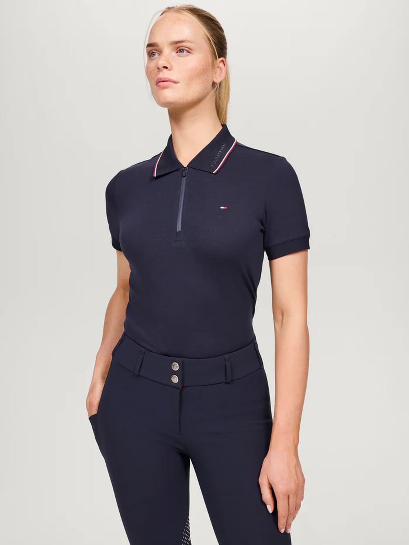 Tommy Hilfiger Equestrian Camden polo con cremallera para mujer