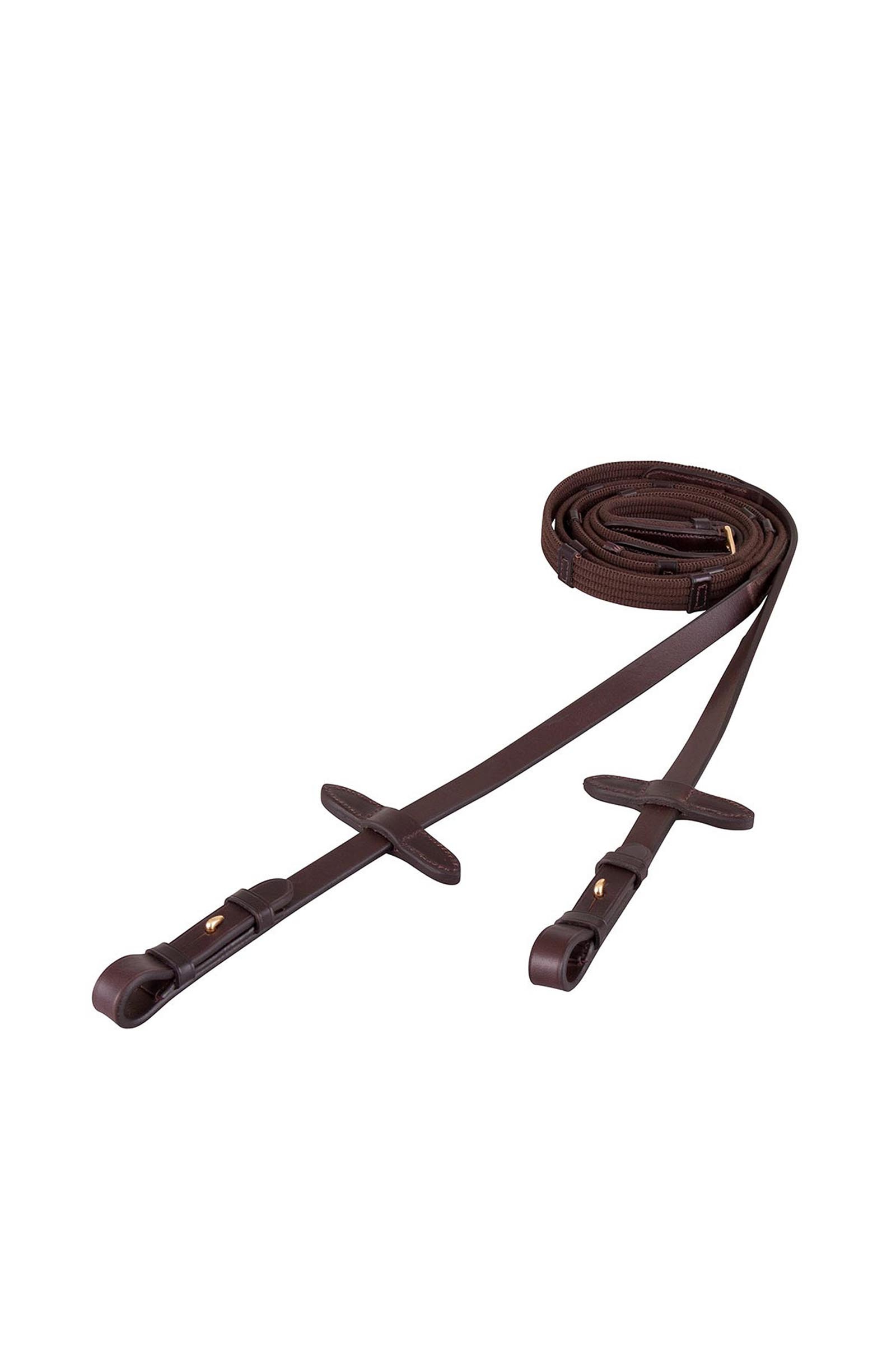 Brown/Gold BR riendas de cinta web