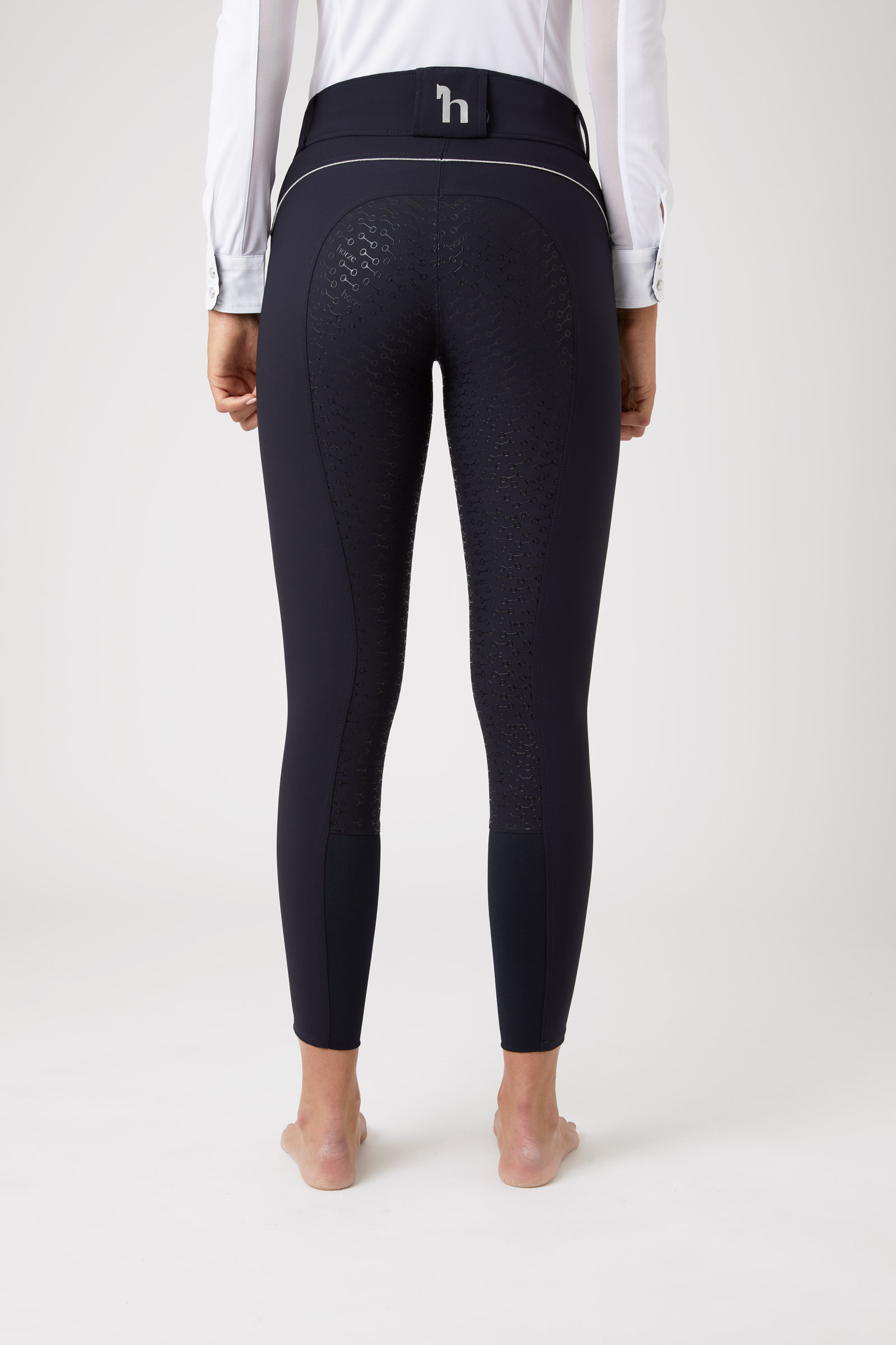 Pantalones de Montar con Cintura Alta de Asiento Completo de Silicona para Mujer Horze Aubrey
