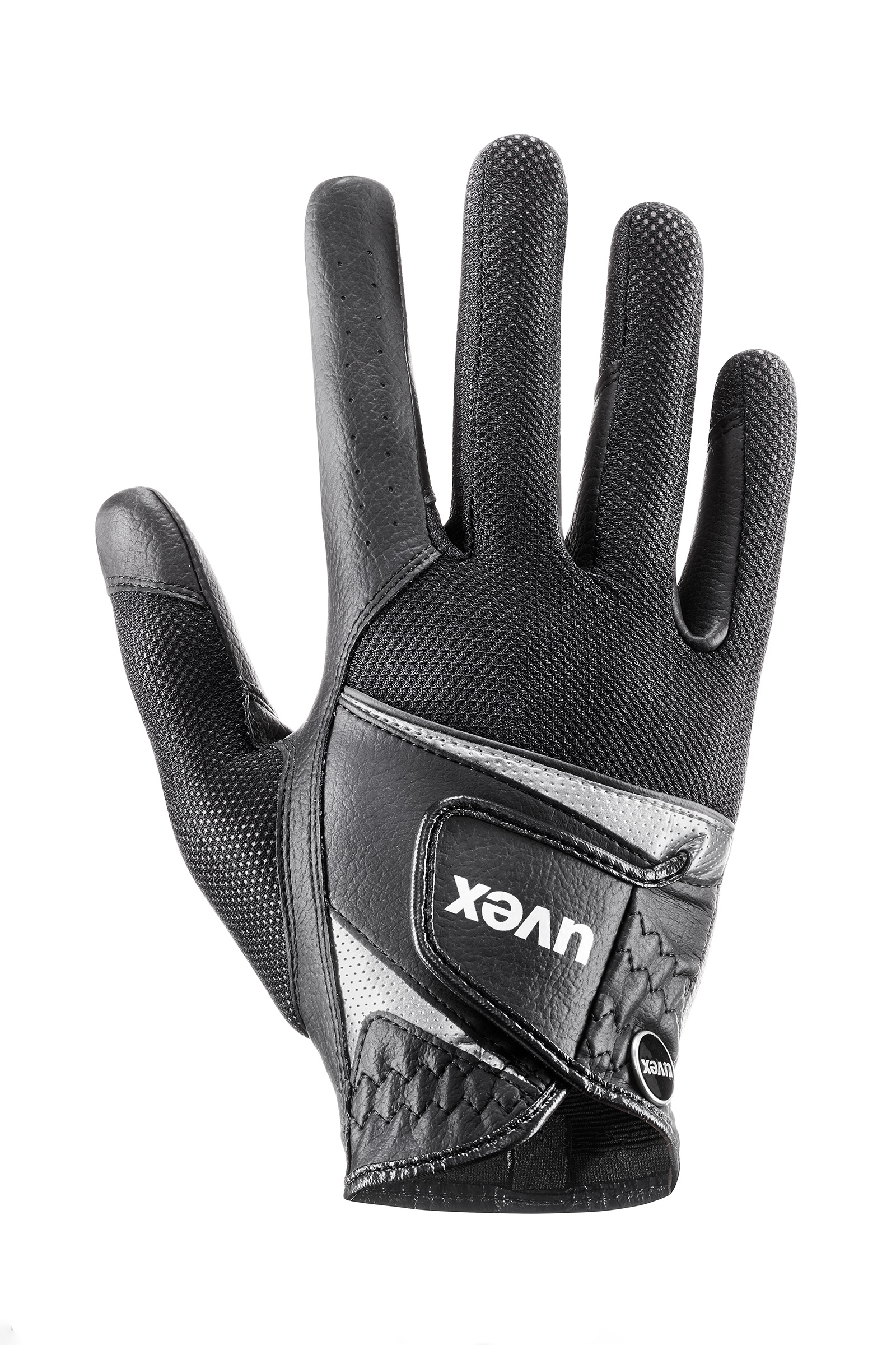 Black/Silver Guantes de equitación Uvex sumair