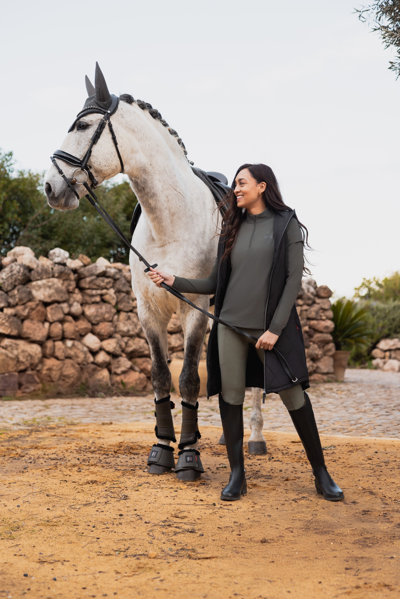 B Vertigo Agnetha chaleco largo acolchado para mujer  