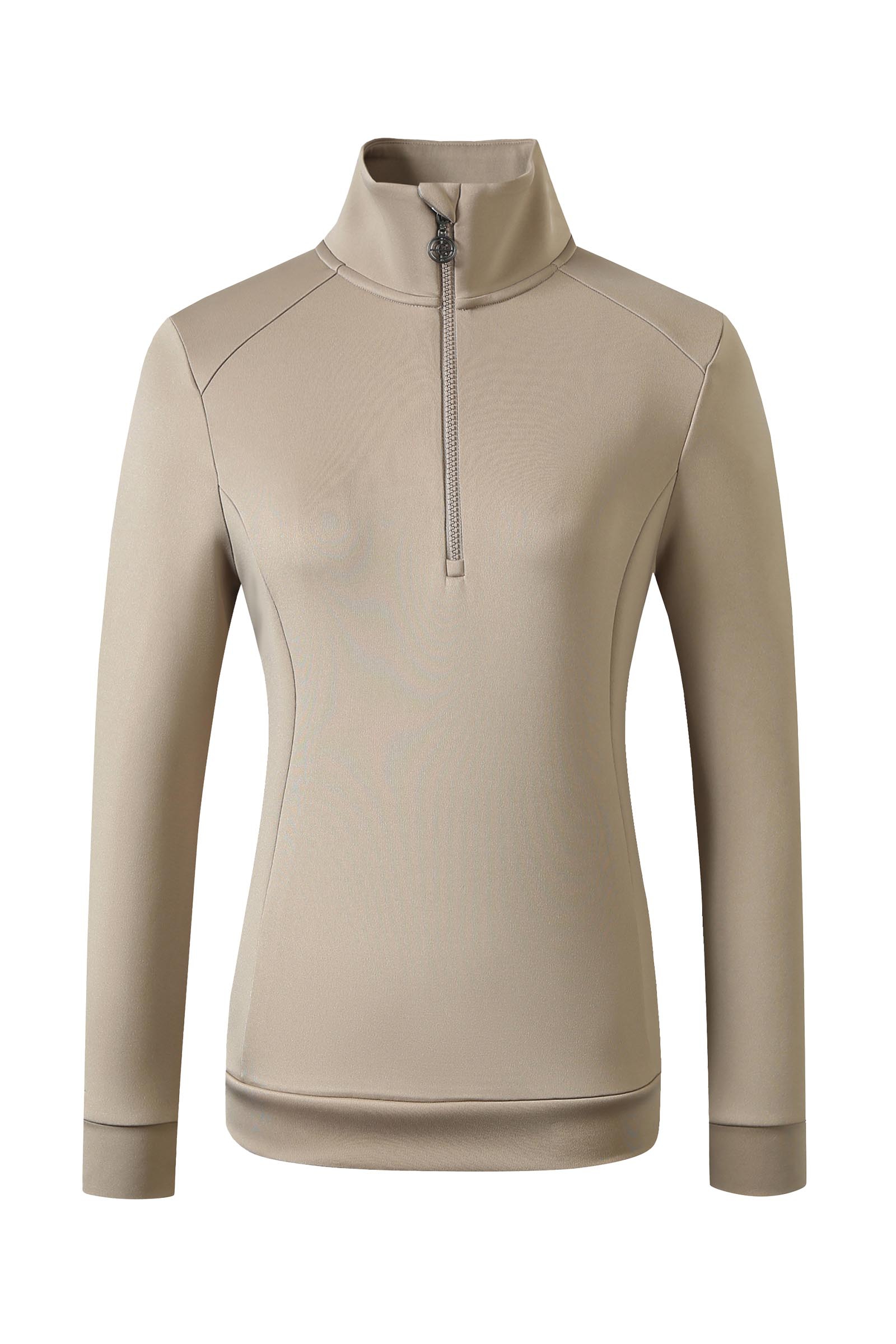 Beige Covalliero sudadera para mujer con media cremallera SS25  