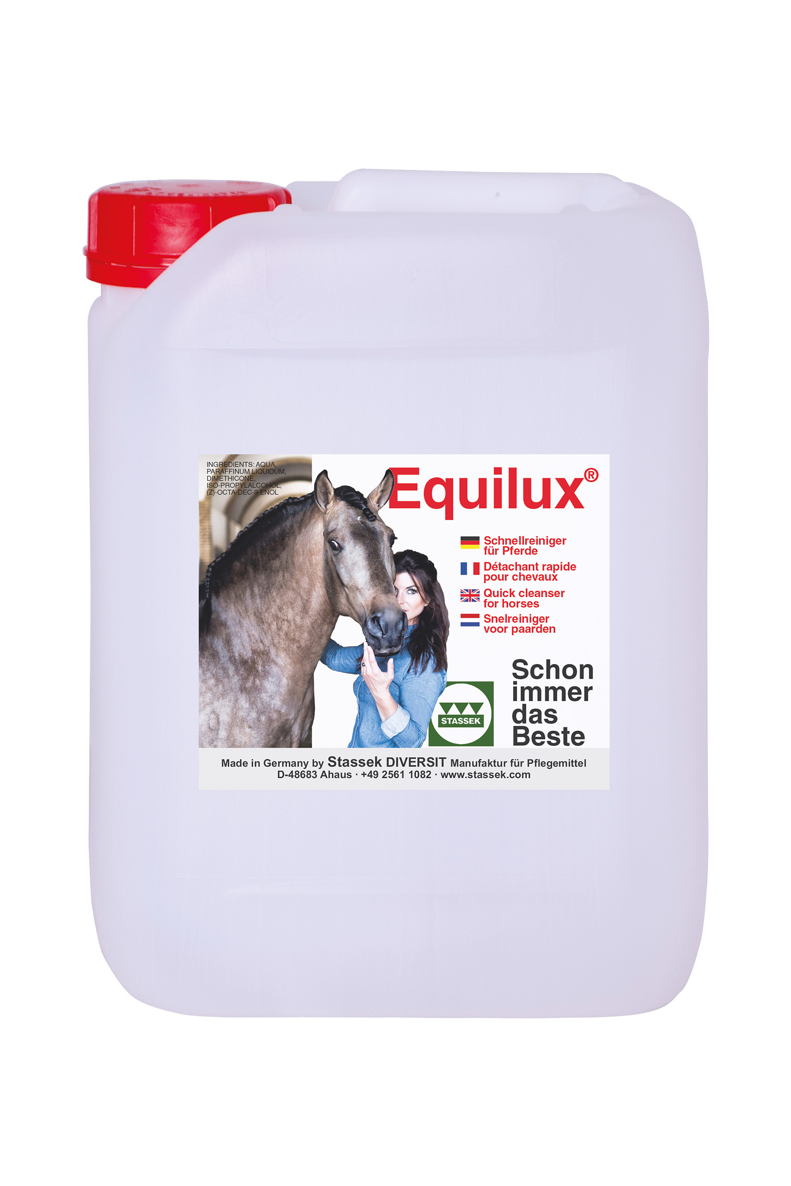 Stassek Equilux Quick Cleanser para Caballos Bote, 5 litros
