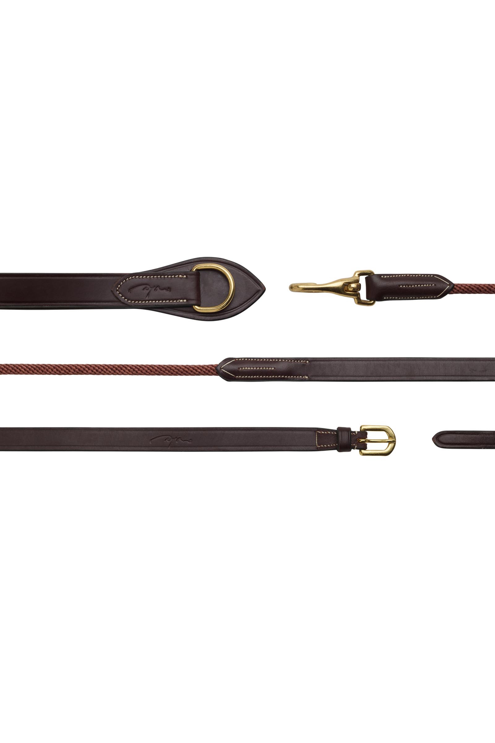 Dy'on D-Collection riendas alemanas cuero/nylon 16 mm