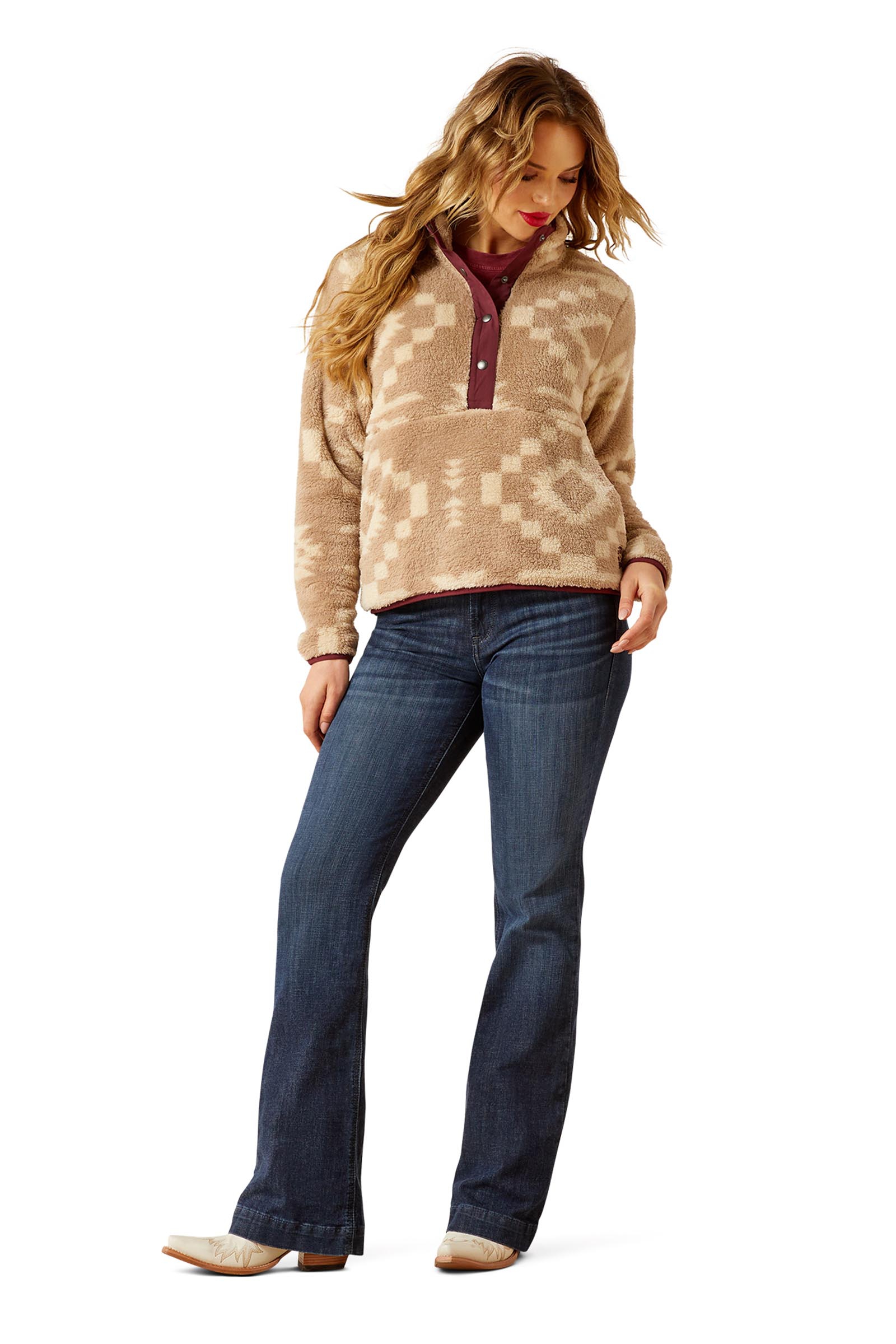Ariat Berber Snap jersey para mujer con media tapeta