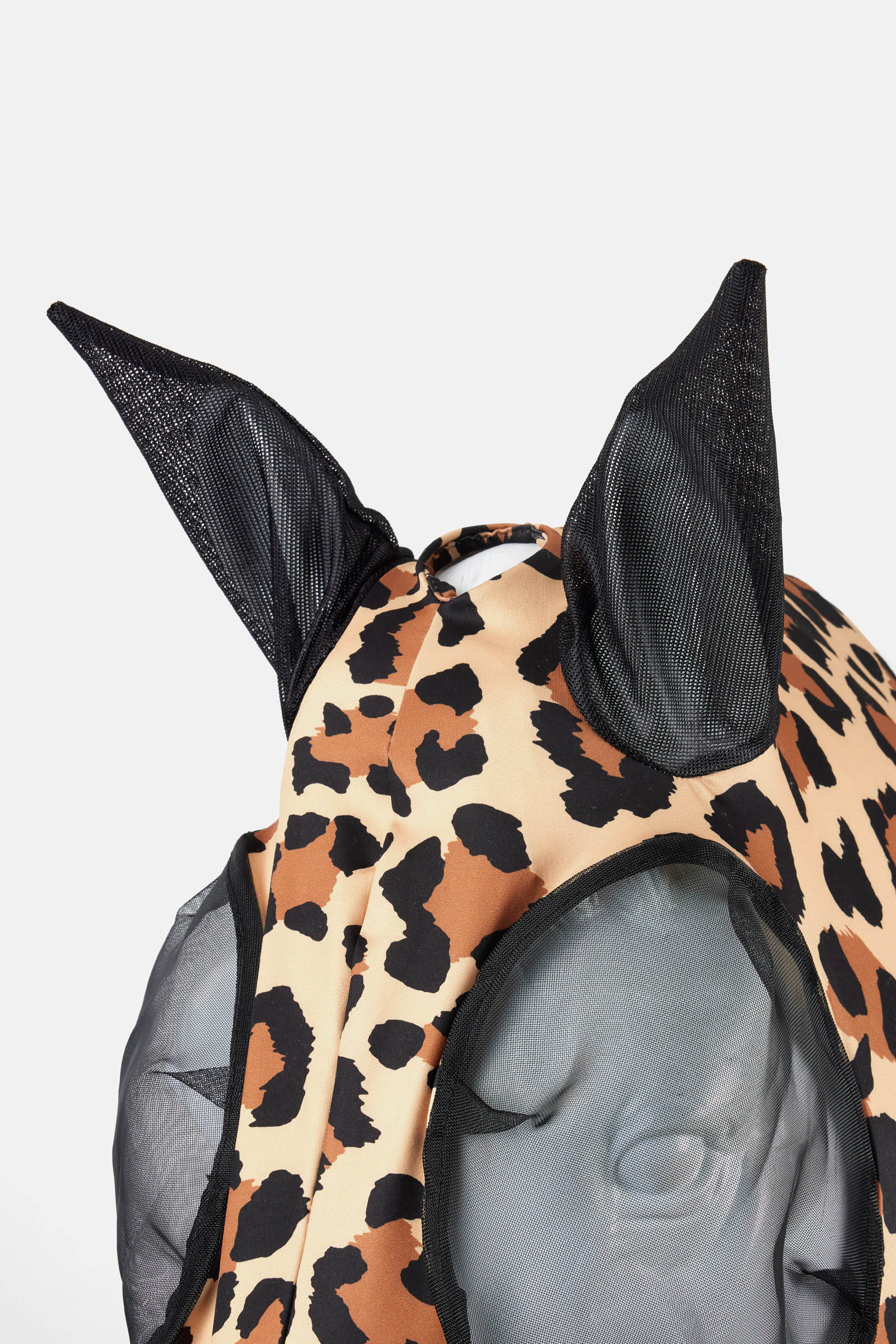 Braun/Leopard Horze Elastic m&aacute;scara antimoscas con cremallera