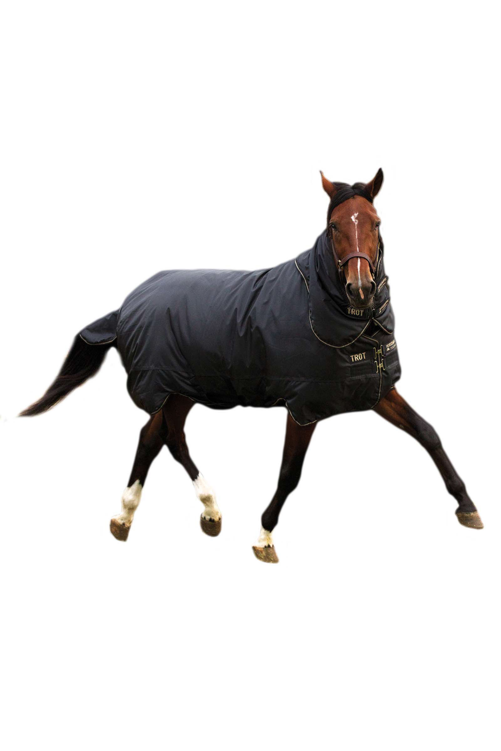Horseware Trot Plus Manta de Exterior con cubre cuello desmontable, 350g