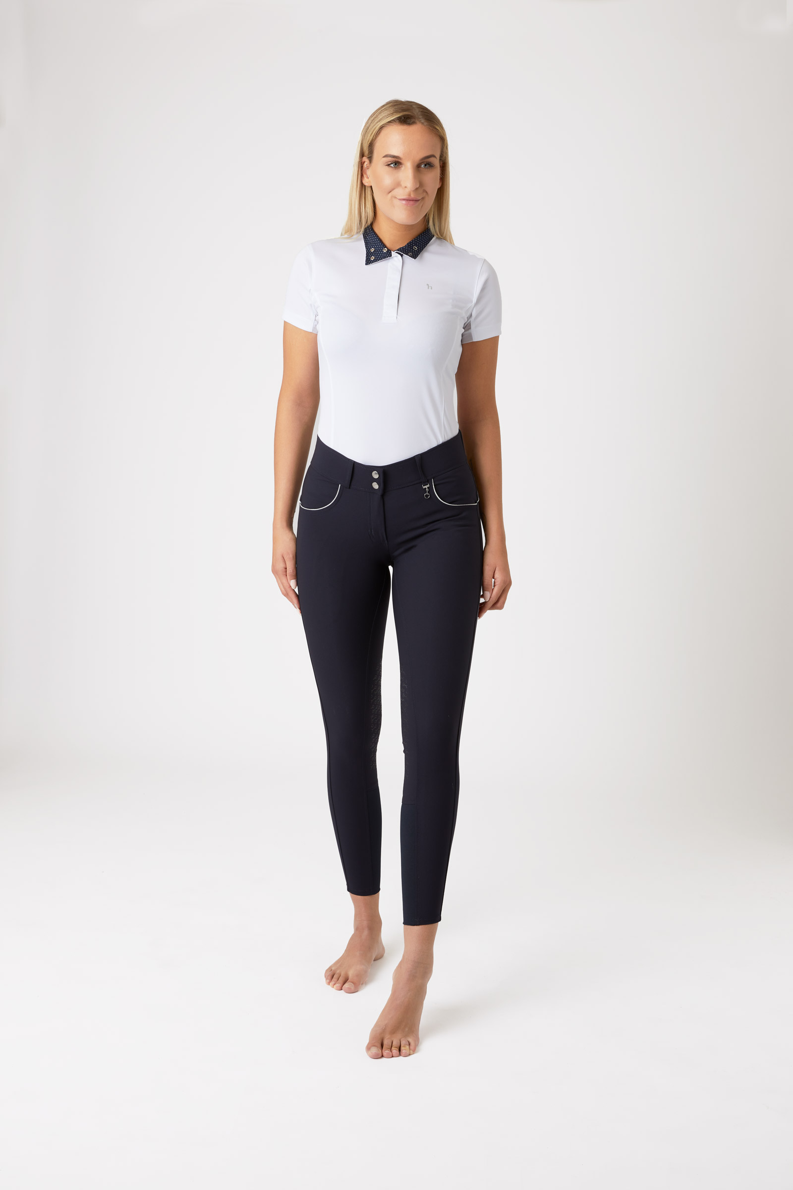 Pantalones de Montar con Cintura Alta y Refuerzo en la Rodilla de Silicona para Mujer Horze Aubrey