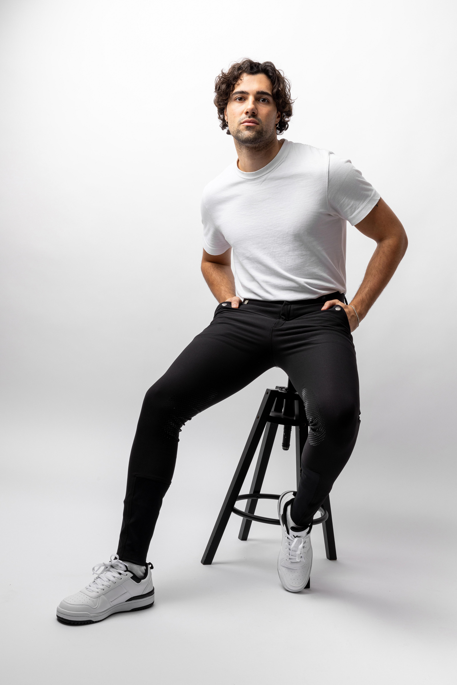 Horze Grand Prix pantalones de equitaci&oacute;n para hombre con refuerzo de rodilla de silicona