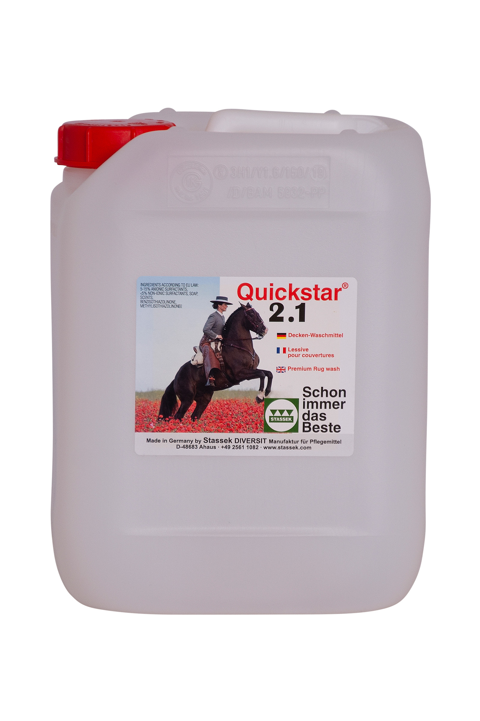 Stassek Quickstar 2.1 Premium Detergente para Mantas y Mantillas, 2 litros