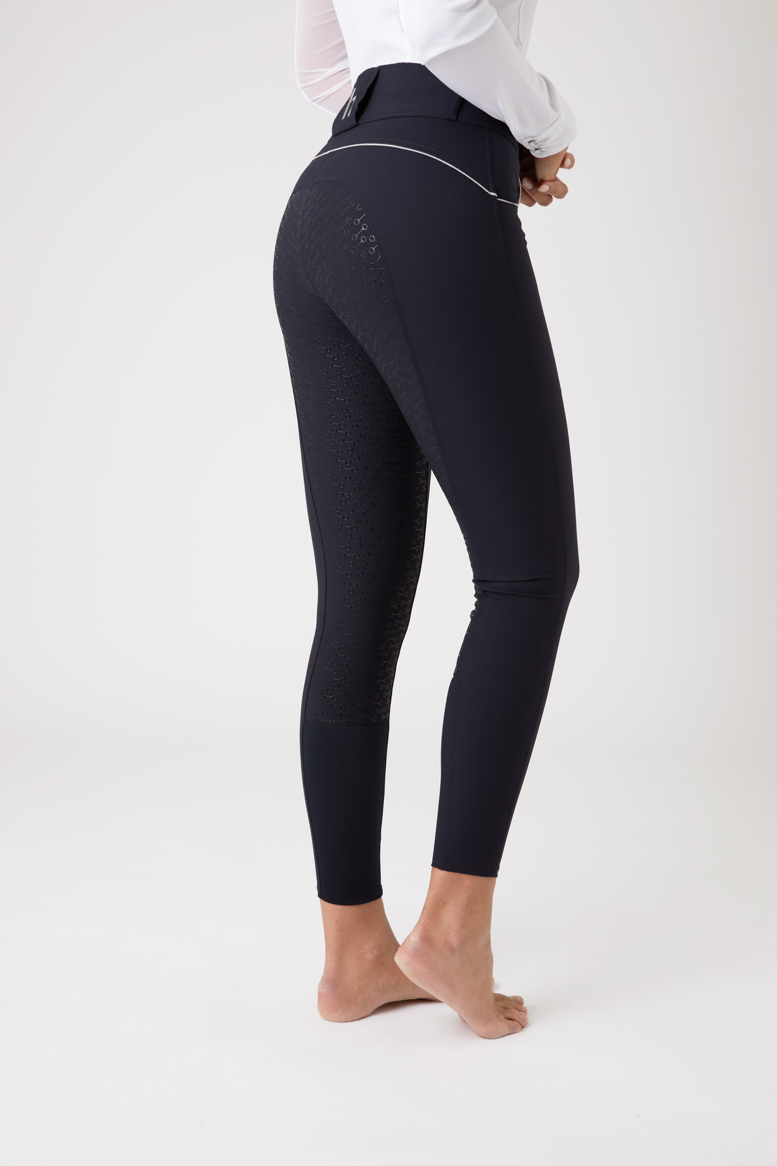 Pantalones de Montar con Cintura Alta de Asiento Completo de Silicona para Mujer Horze Aubrey