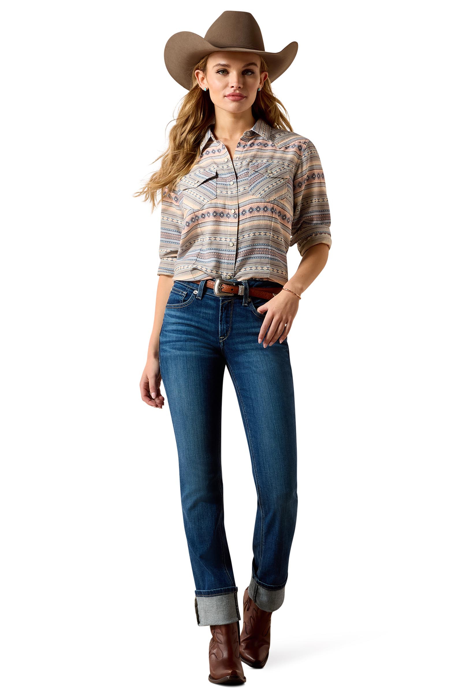 Ariat Mujer Arizona camisa western con botones a presi&oacute;n