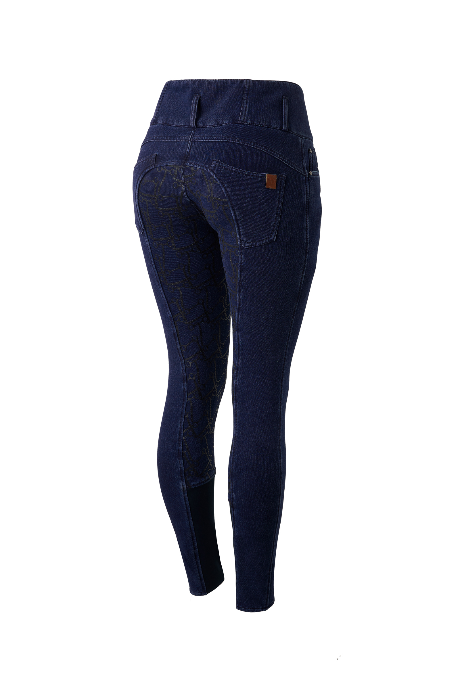 Pantalones de Montar Vaqueros Thermo con Asiento Completo de Silicona para Mujer Horze Kacy